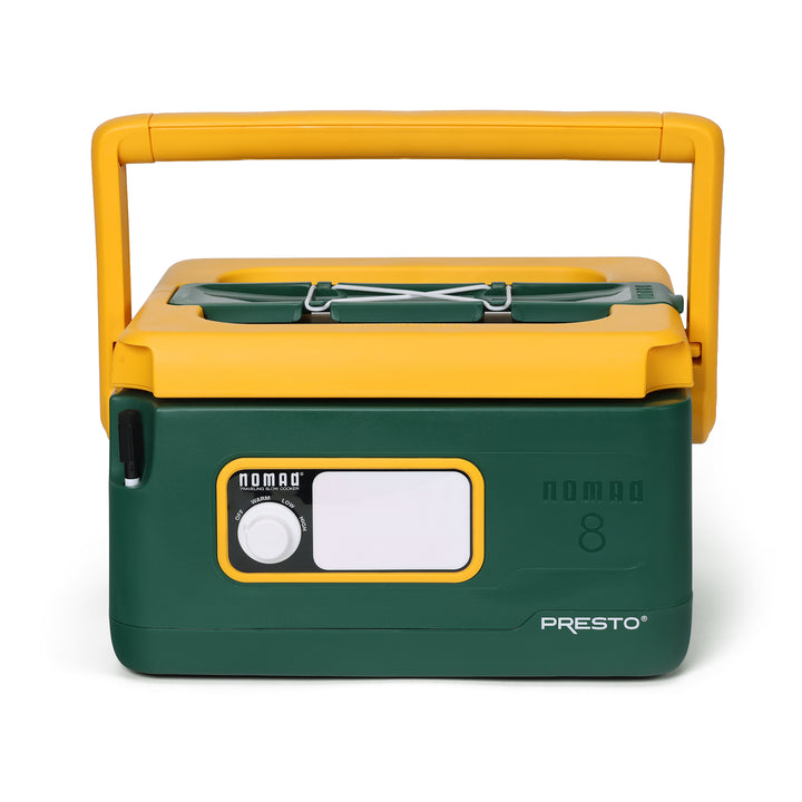 Presto 06019 8 Qt Nomad Portable Electric Slow Cooker, Locking Lid, Green/Gold - VMInnovations