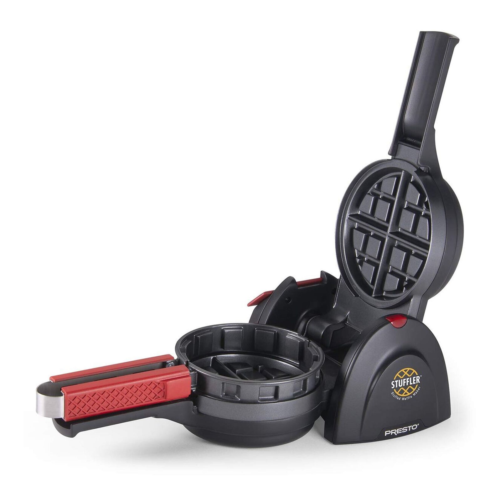 Presto Stuffler Stuffed Belgian Waffle Maker Nonstick Appliance, Large, Black - VMInnovations