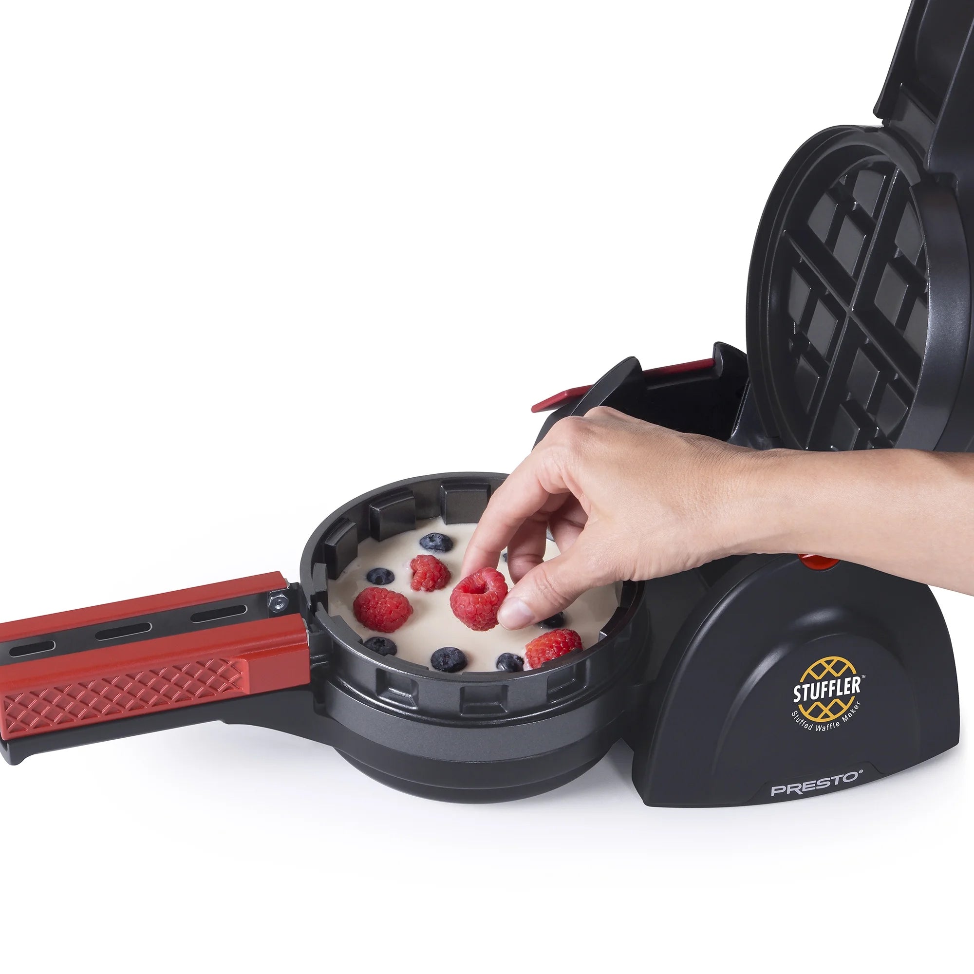 Presto Stuffler Stuffed Belgian Waffle Maker Nonstick Appliance, Large, Black - VMInnovations