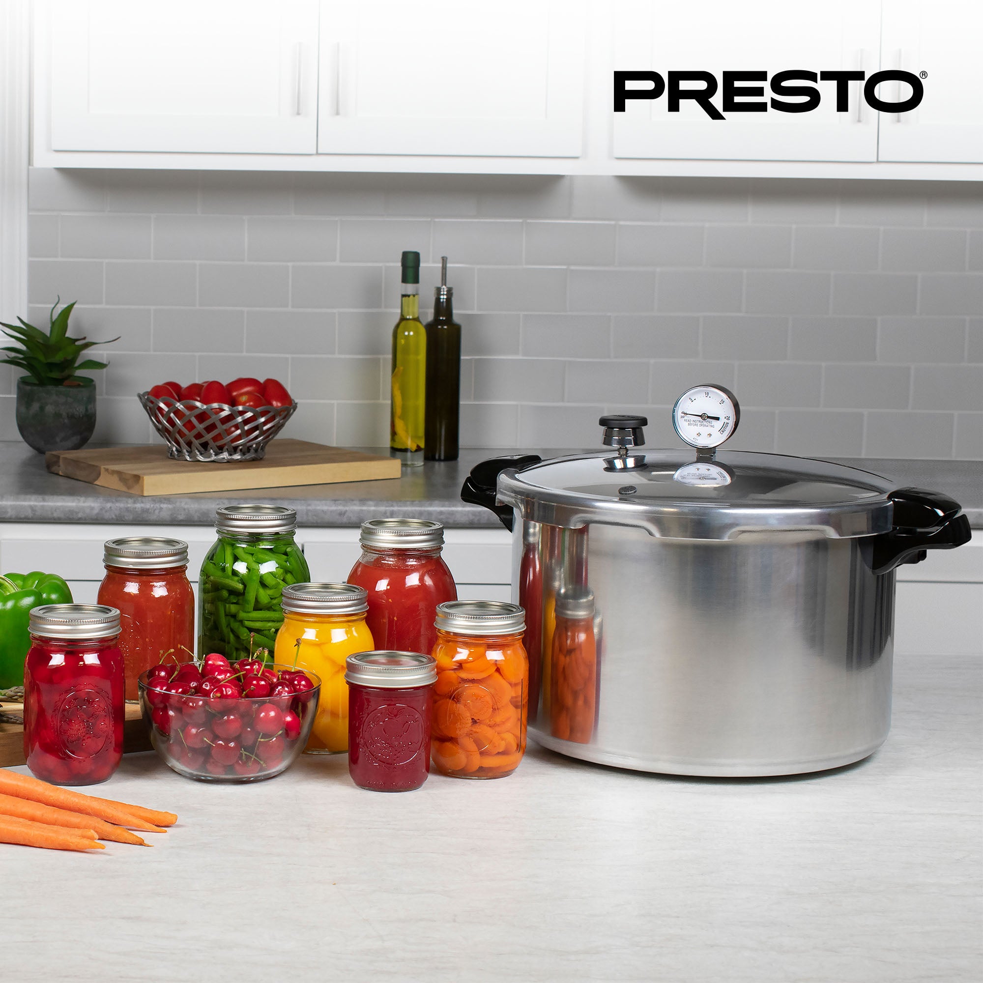 Presto 16 Qt Pressure & Boil Canner, Cooker w/Gauge, Aluminum, Silver (Open Box) - VMInnovations