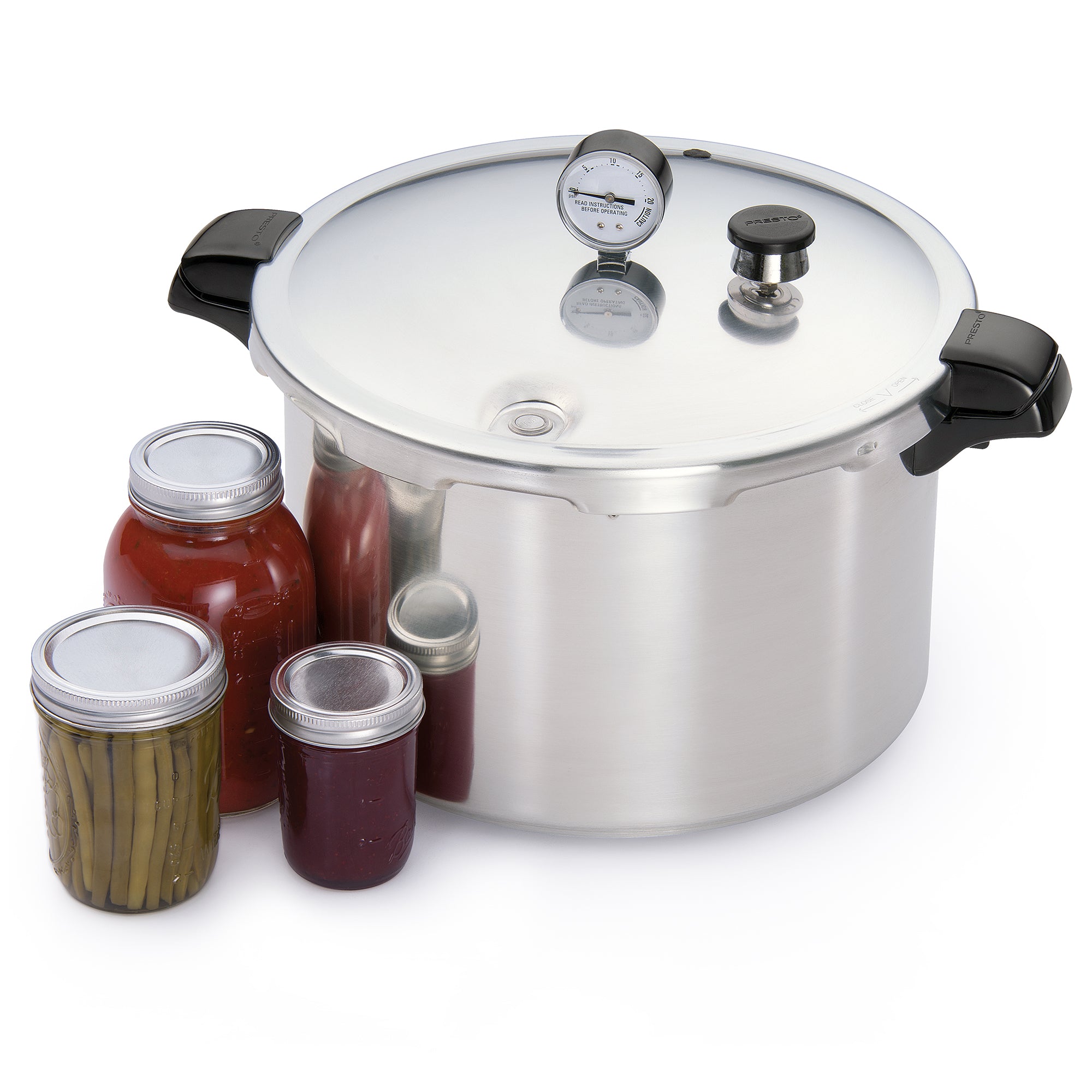 Presto 16 Qt Pressure & Boil Canner, Cooker w/Gauge, Aluminum, Silver (Open Box) - VMInnovations