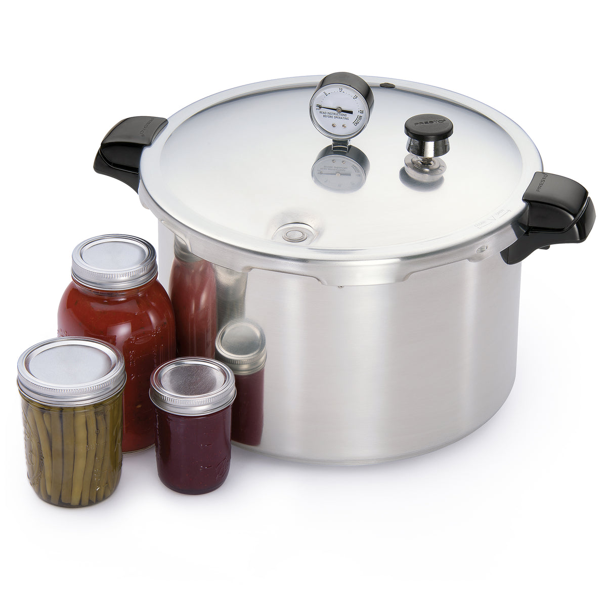 Presto 16 Qt Pressure & Boil Canner, Cooker w/Gauge, Aluminum, Silver (Open Box) - VMInnovations