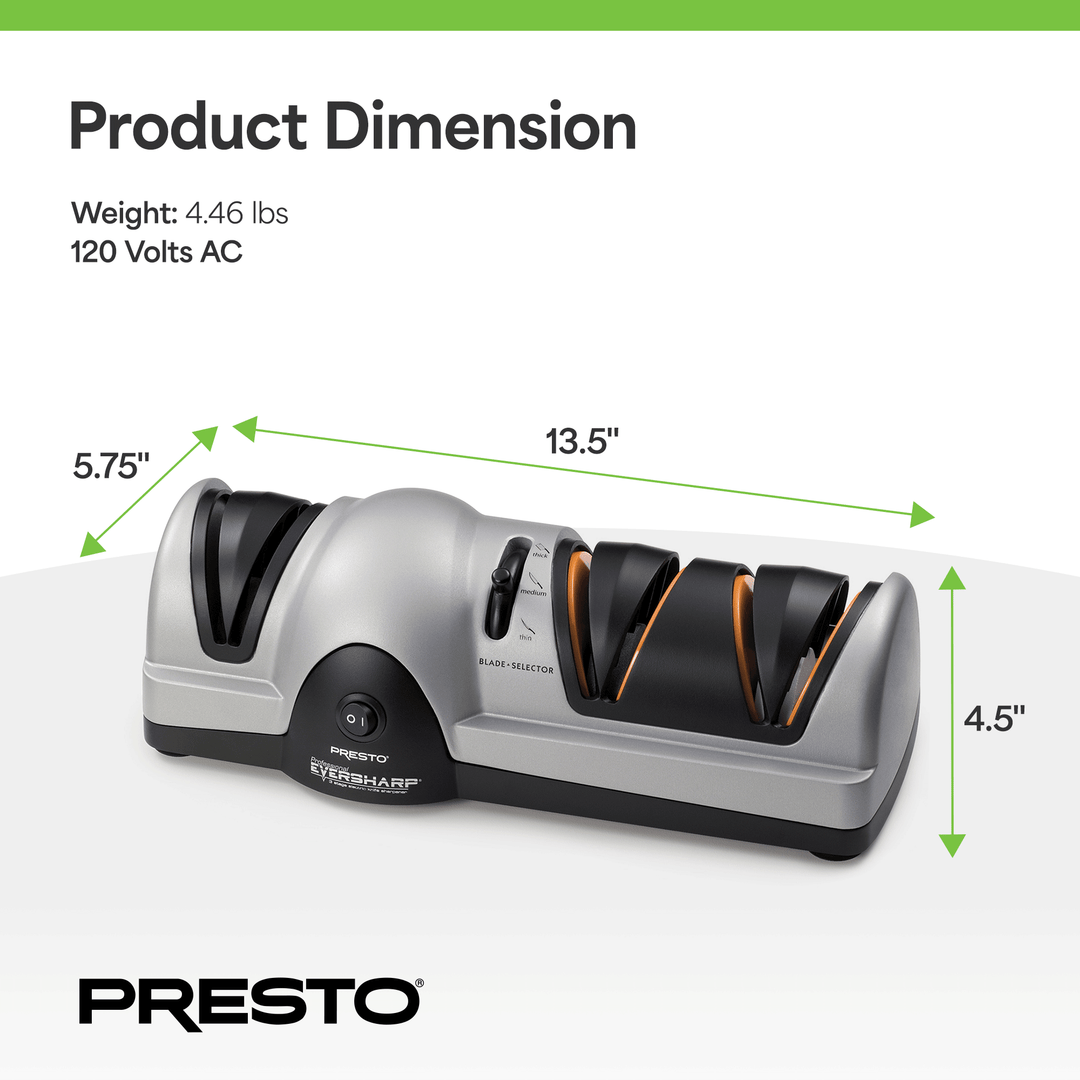 Presto Professional EverSharp Electric Knife Sharpener with 3-Stage Sharpening - VMInnovations