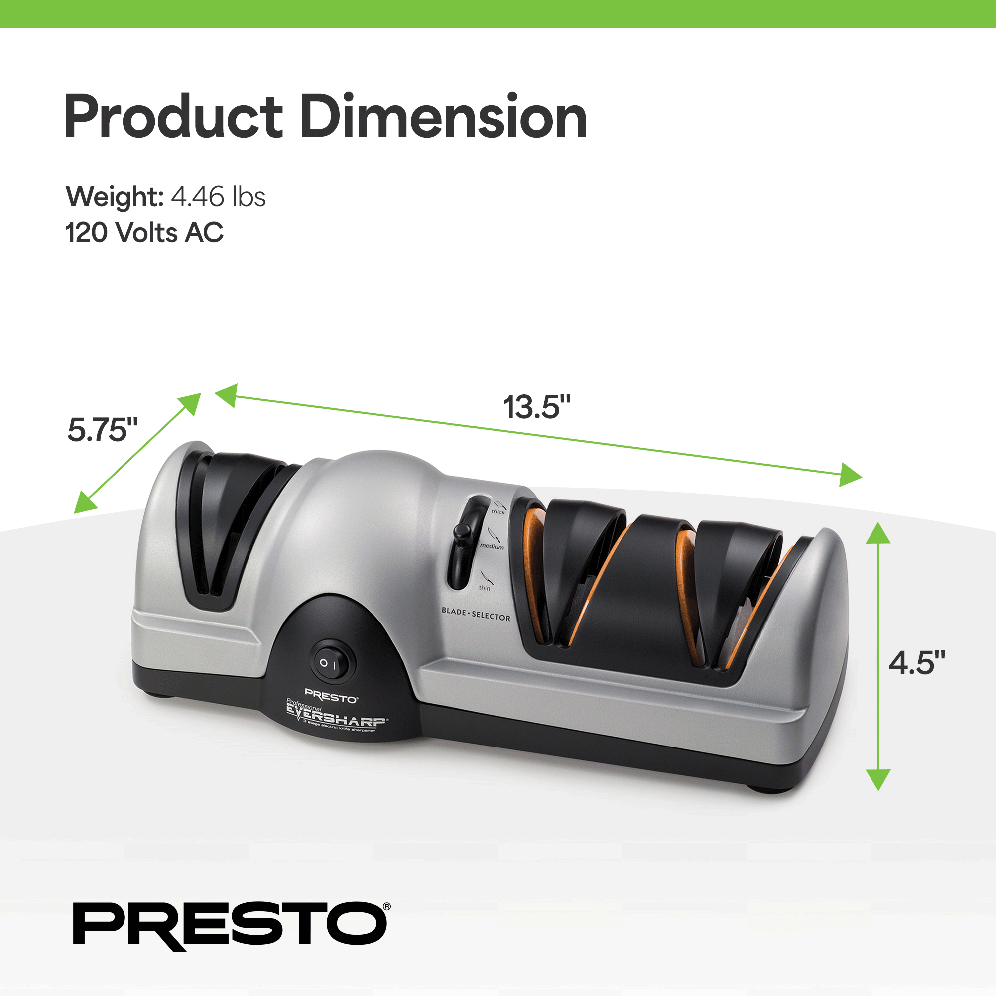 Presto Professional EverSharp Electric Knife Sharpener with 3-Stages (Open Box) - VMInnovations