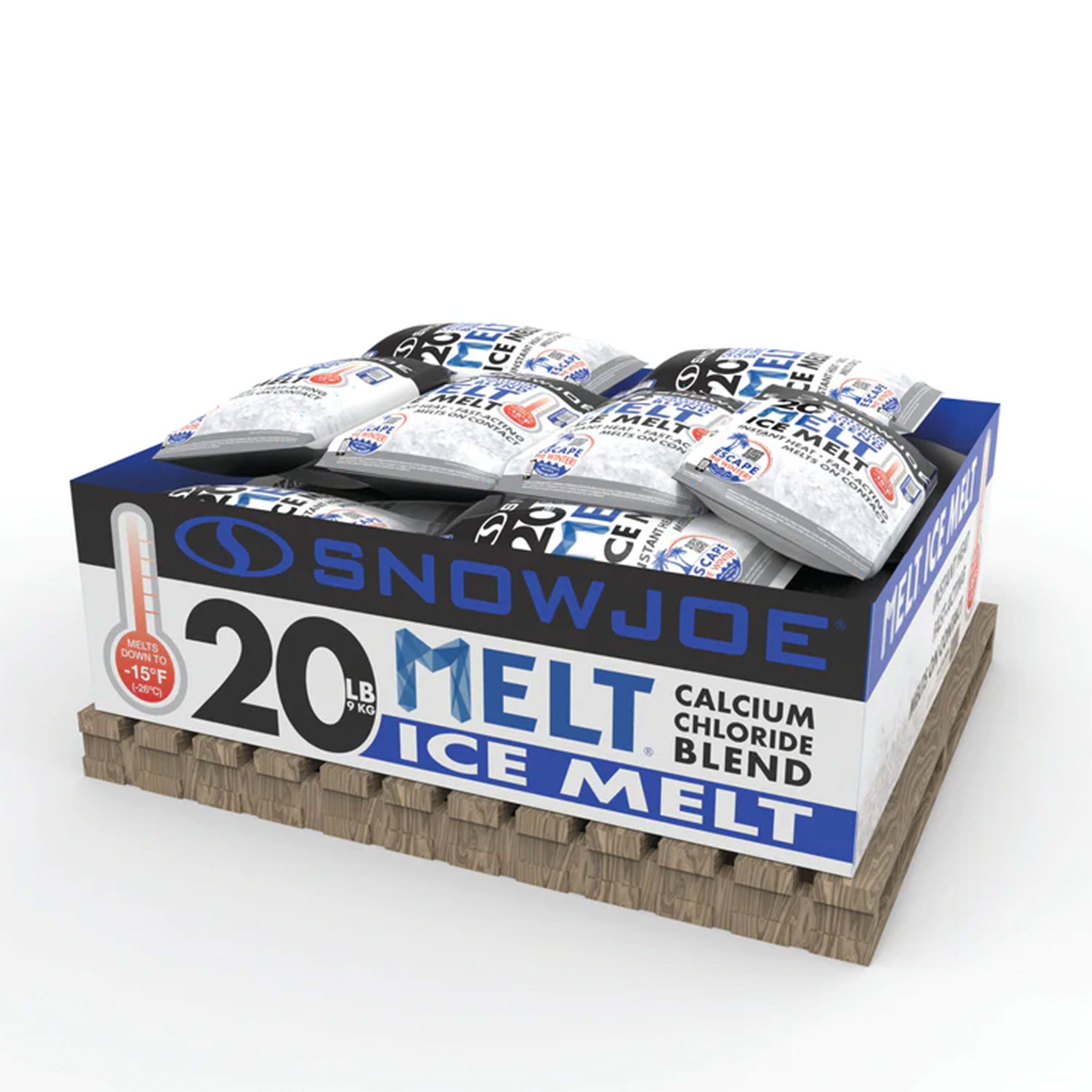 Snow Joe Calcium Chloride Ice Melt Blend Snow Removal, 20 Lbs, Blue - VMInnovations