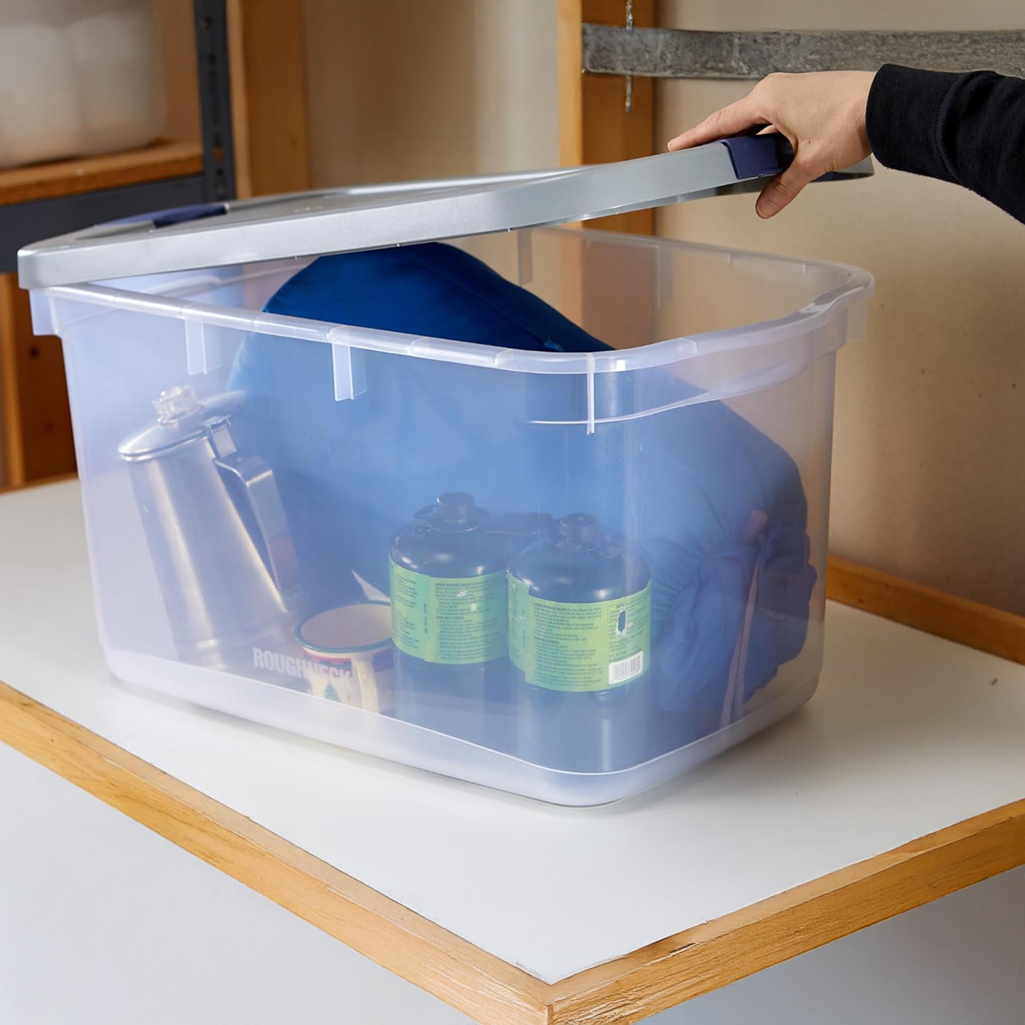 Rubbermaid 4pk Roughneck Clear Storage Containers, Totes, 66qt (Open Box) - VMInnovations