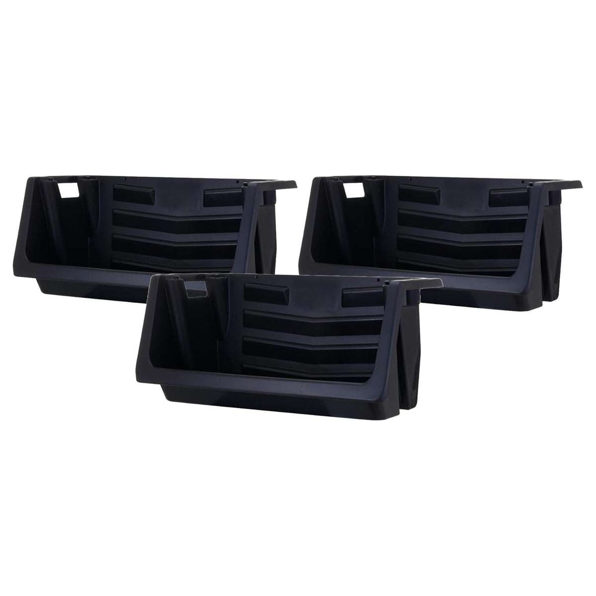 Mighty Tuff 3PK Nesting Stackable Bins Heavy Duty Space Saving Storage(Open Box) - VMInnovations