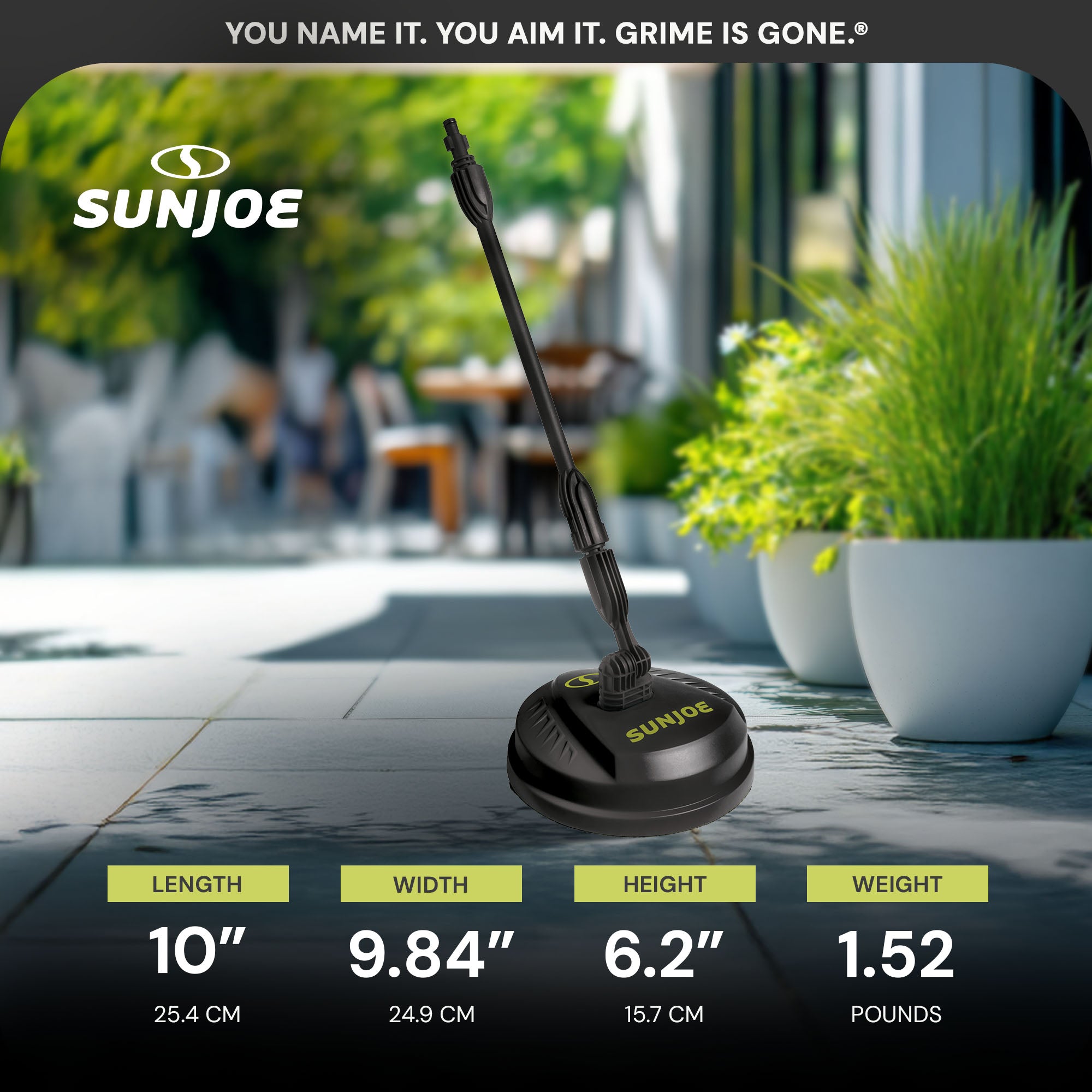 Sun Joe Portable 10 Inch Pressure Washer Attachment, Multi Surface, SPX-PCA10