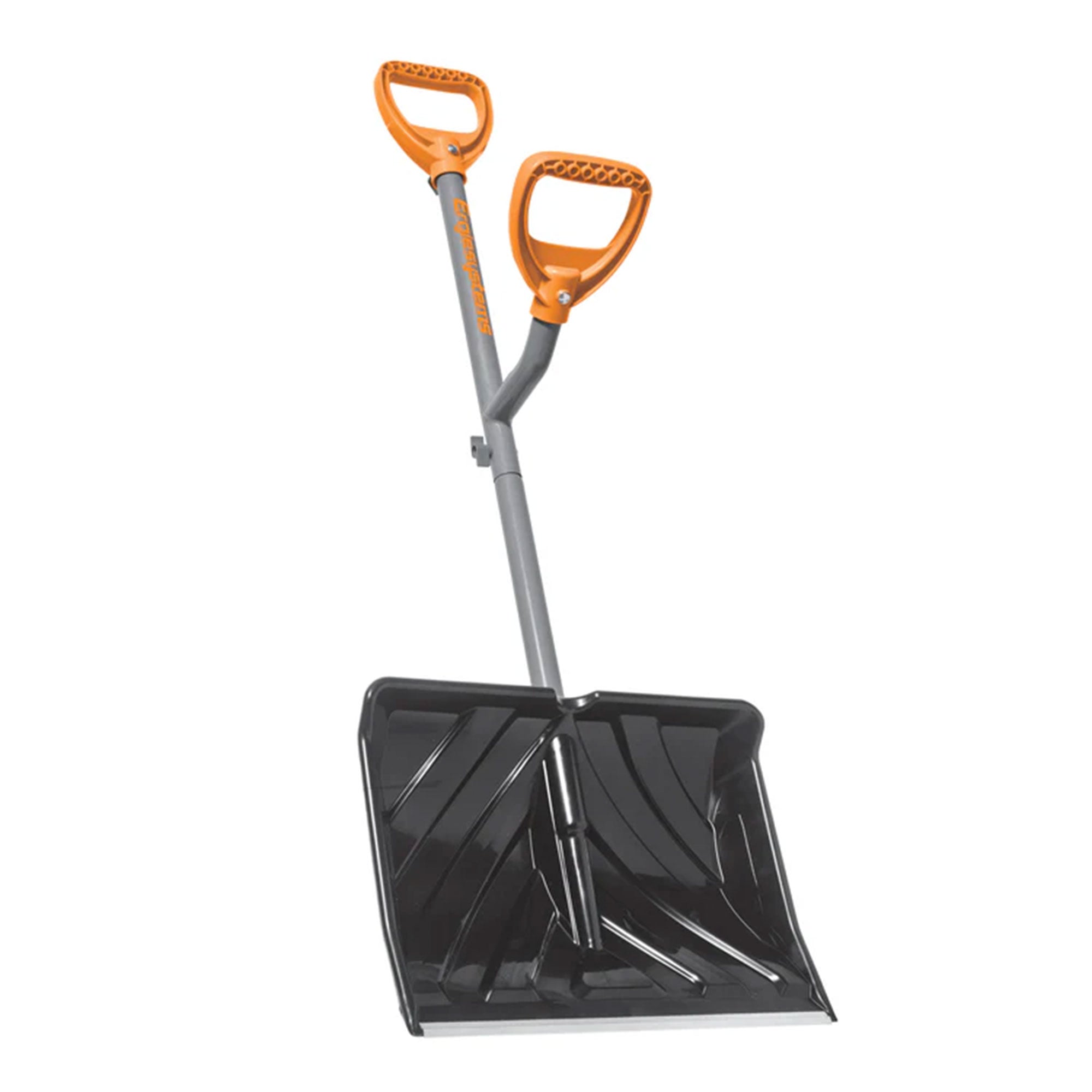 ErgieShovel 18” Steel Snow Shovel, 34.5” Shaft, Push Scoop, Orange (Open Box)