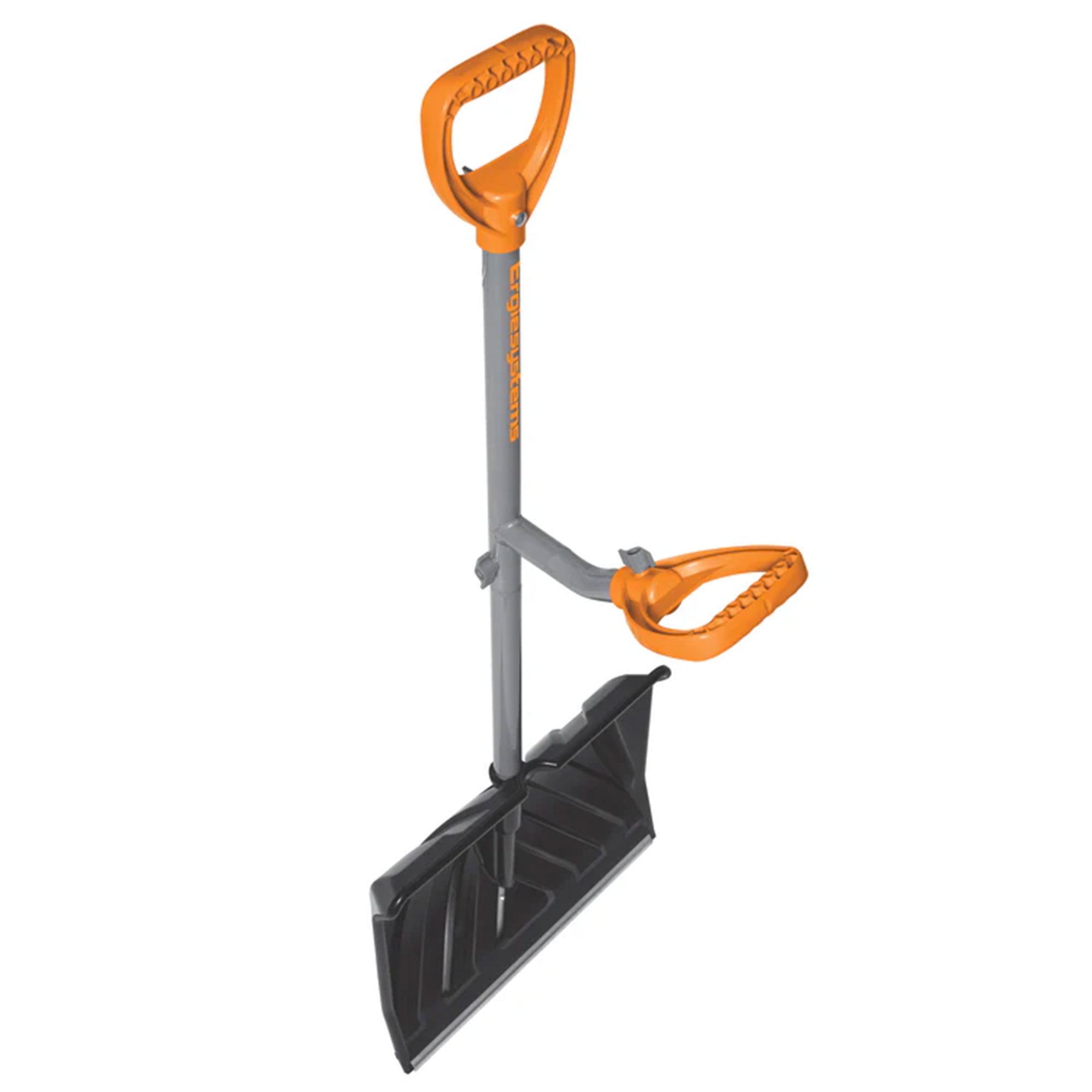 ErgieShovel 18” Steel Snow Shovel, 34.5” Shaft, Push Scoop, Orange (Open Box)