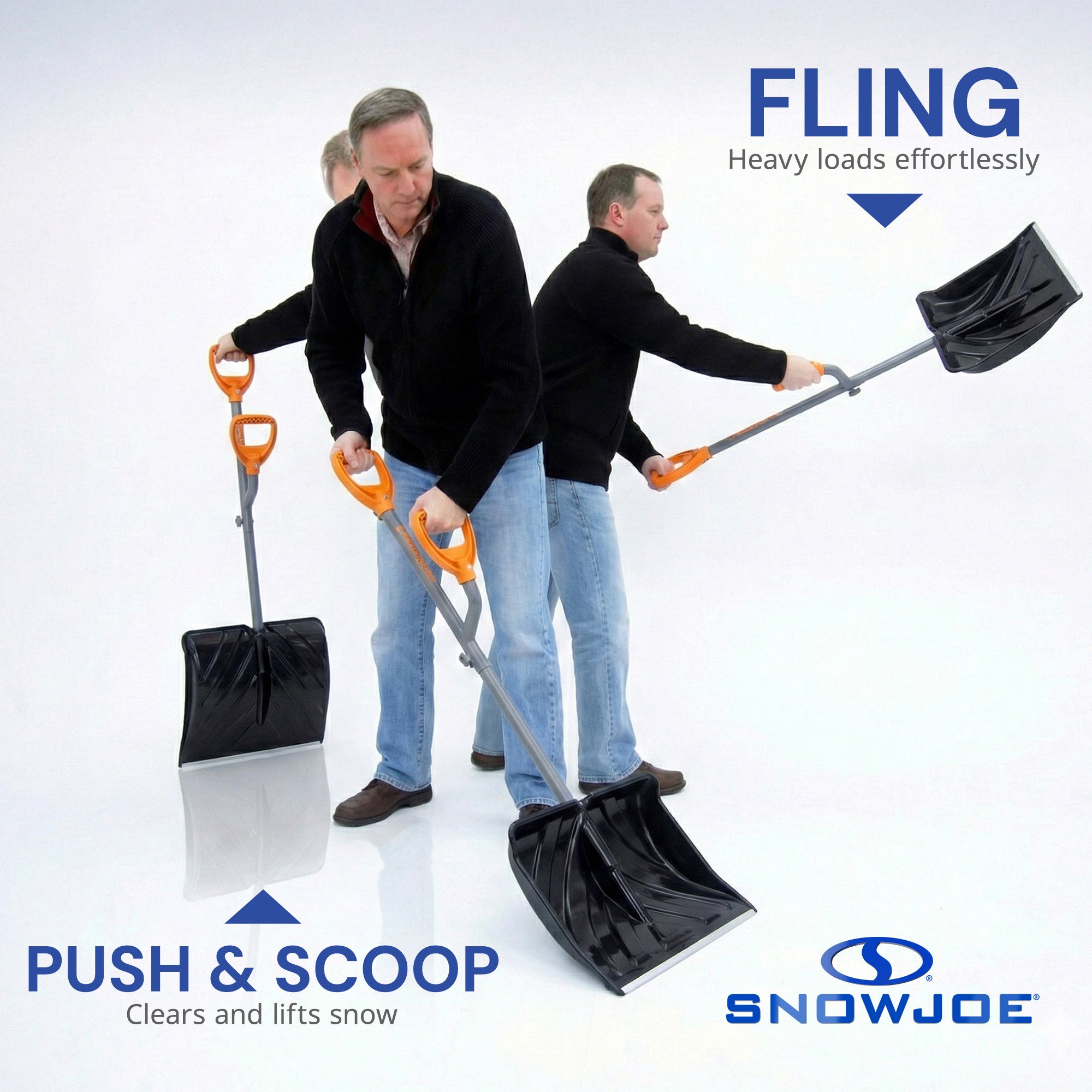 ErgieShovel 18” Steel Snow Shovel, 34.5, Push Scoop Combination, Orange (Used)