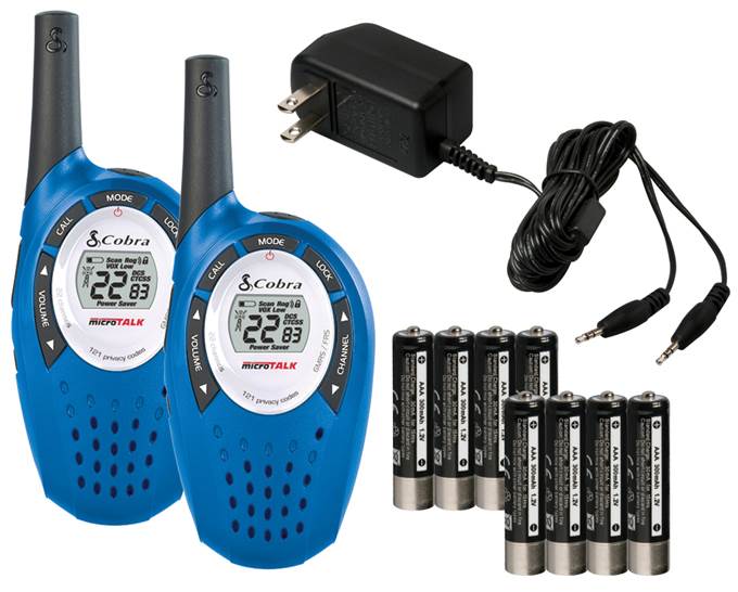 2 COBRA CXT237 MicroTalk 20 Mile FRS/GMRS 22 Channel Walkie Talkie 2-Way Radios