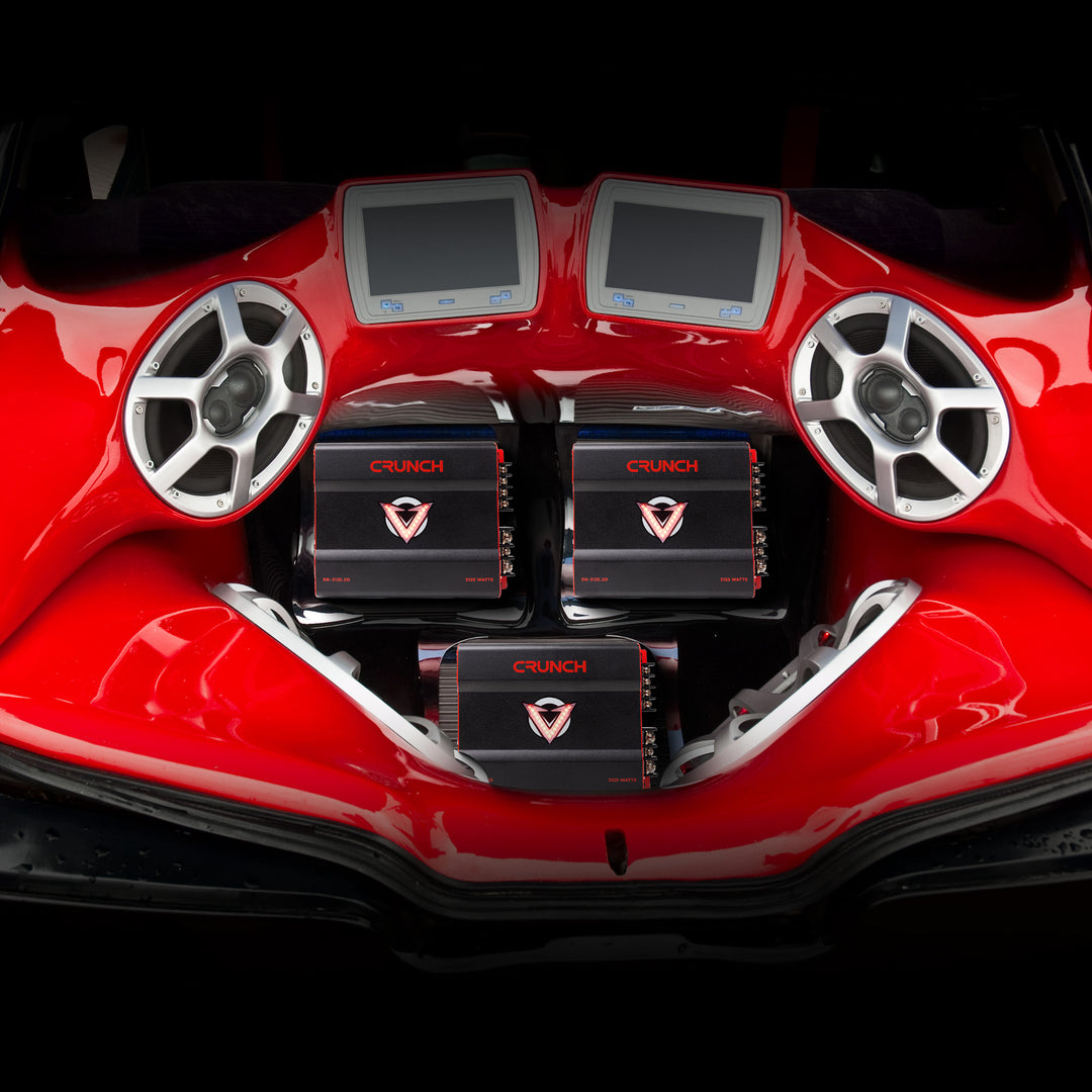 Crunch 3125W 2 Channel Subwoofer Car Audio Amp, Adjustable Crossovers, Bass Knob - VMInnovations
