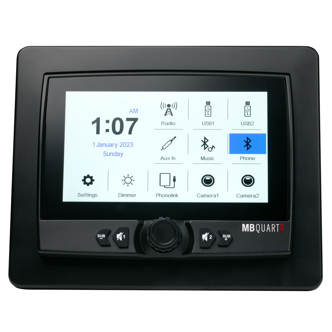 MB Quart Portable Touchscreen Car Stereo Audio System for Boat & UTV, Black - VMInnovations