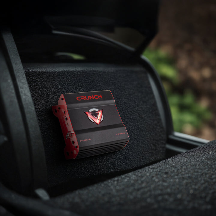 Crunch 2125W 2 Channel Subwoofer Car Audio Amp, Adjustable Crossovers, Bass Knob - VMInnovations