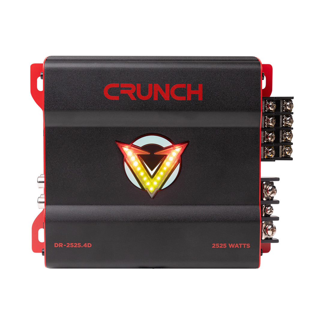Crunch 2525W 4 Channel Subwoofer Car Audio Amp, Adjustable Crossovers, Bass Knob - VMInnovations