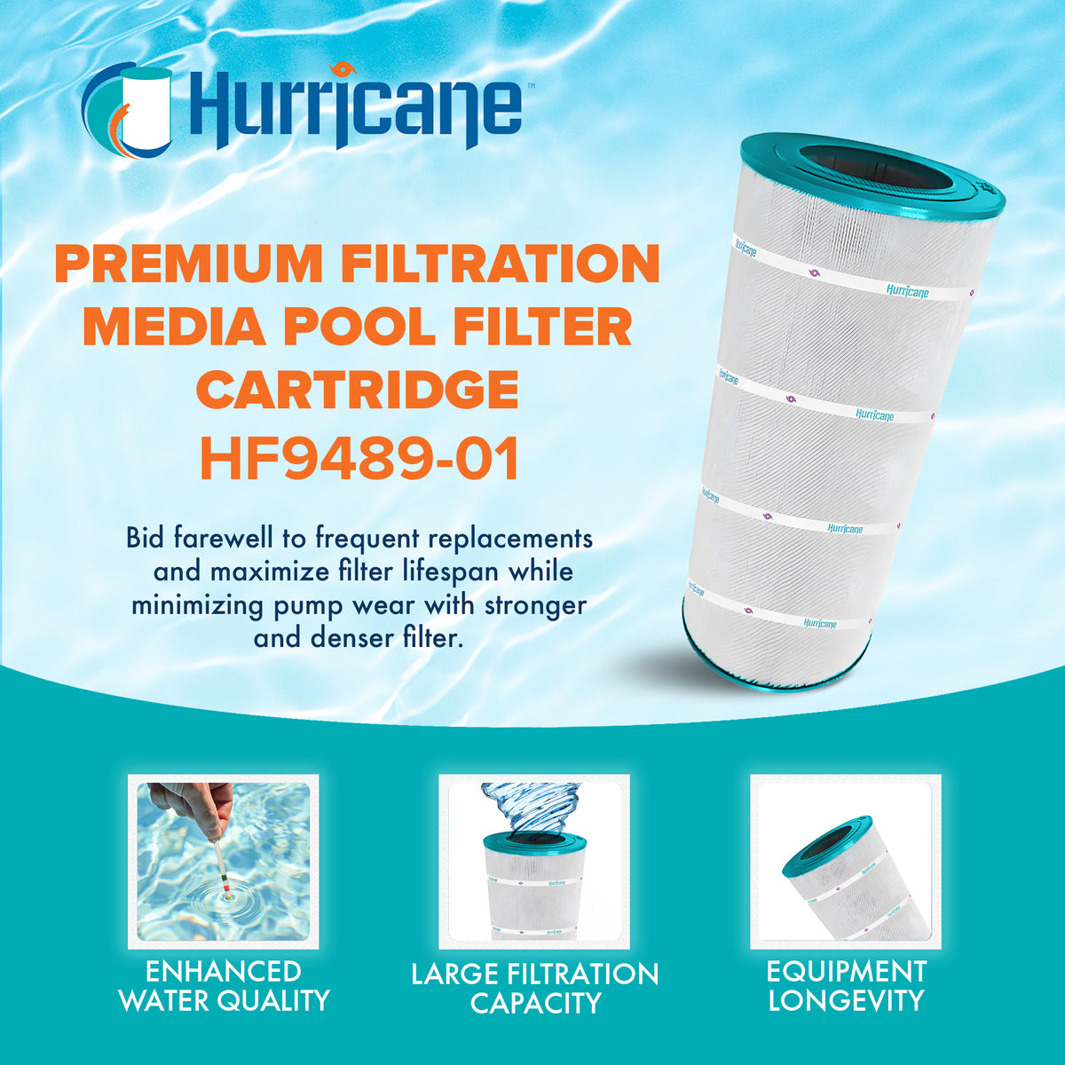 Hurricane Filters HF9489-01 Advanced Pool and Spa Cartridge Filter Replacement
