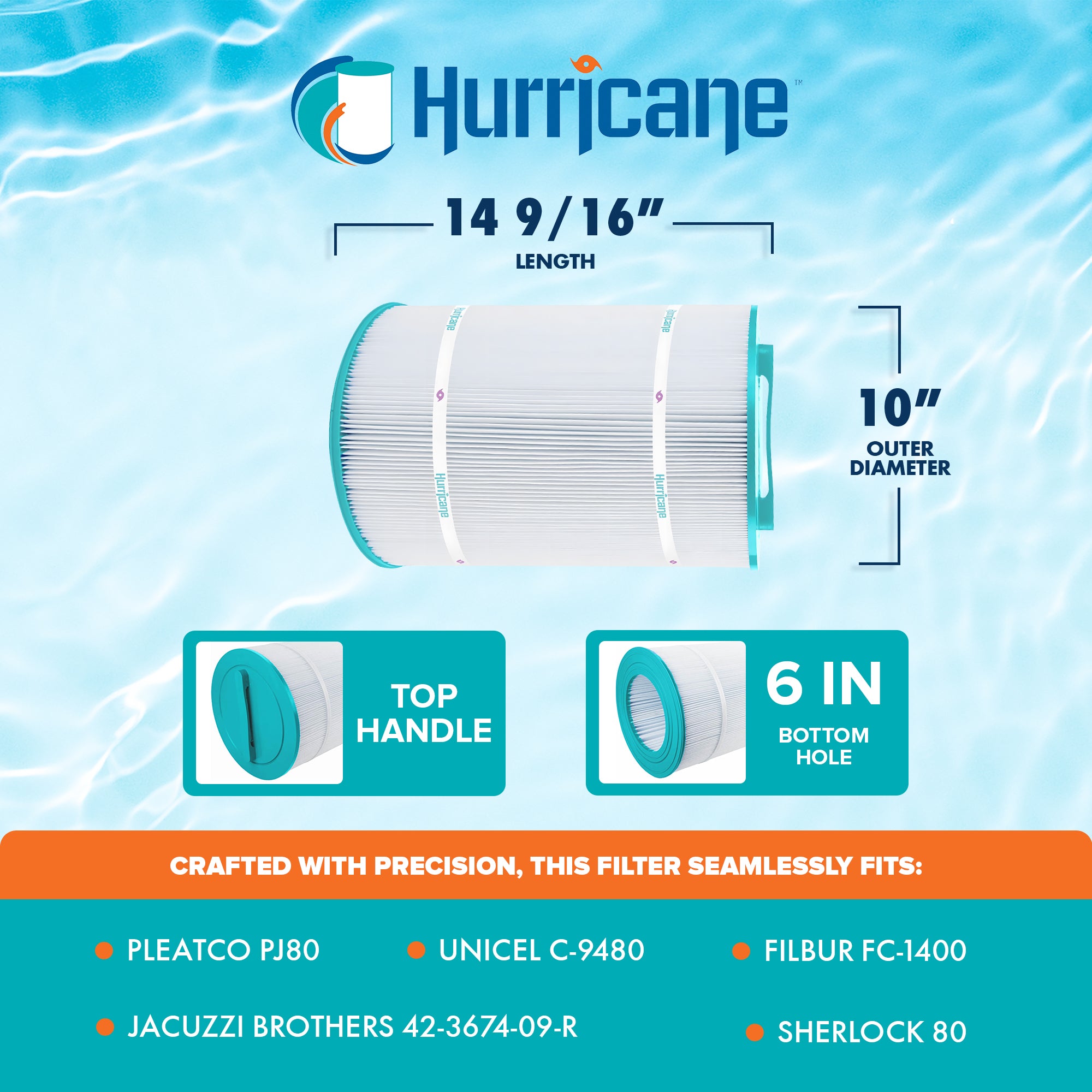 Hurricane Filters HF9480-01 Advanced Pool and Spa Cartridge Filter Replacement - VMInnovations