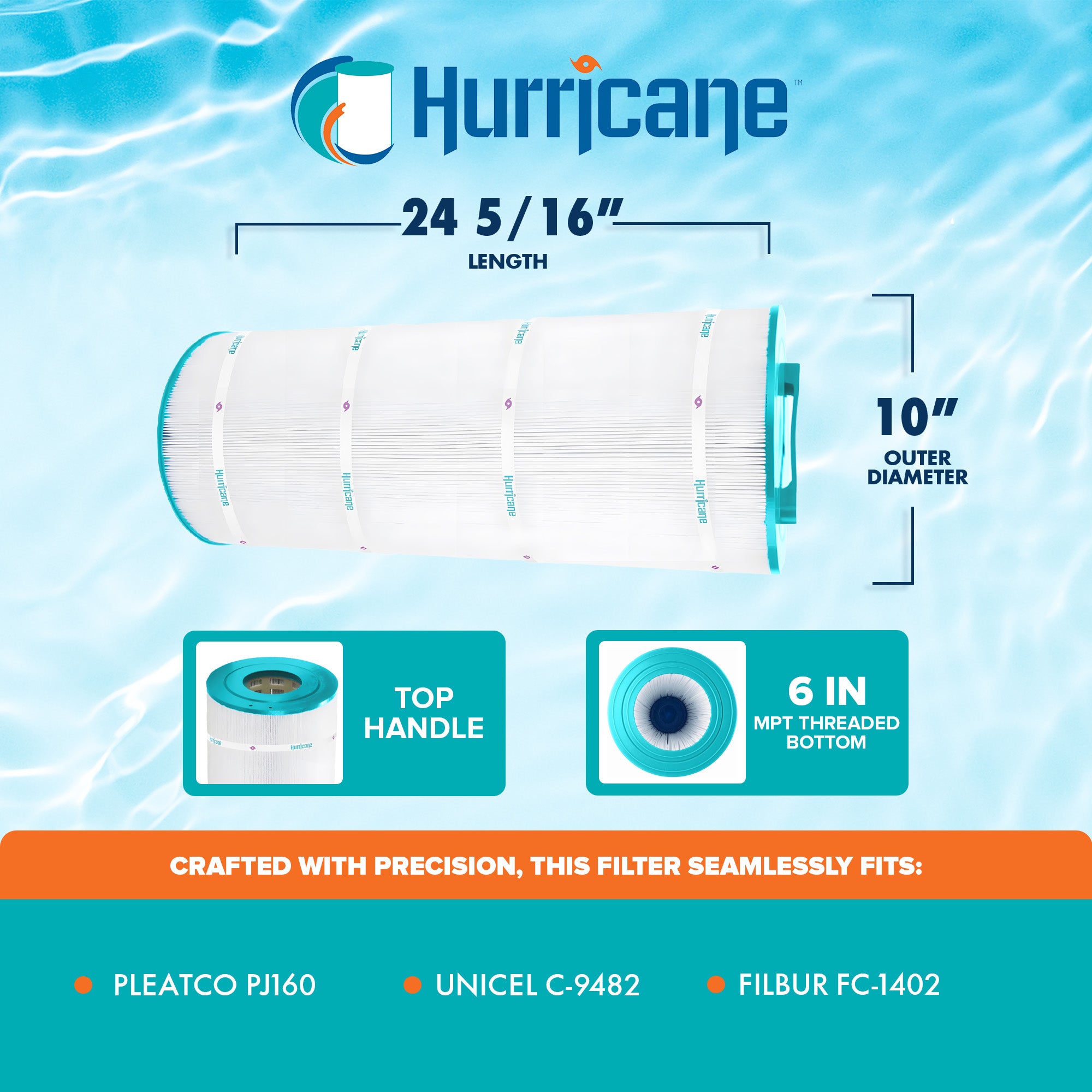 Hurricane Filters HF9482-01 Advanced Pool and Spa Cartridge Filter Replacement