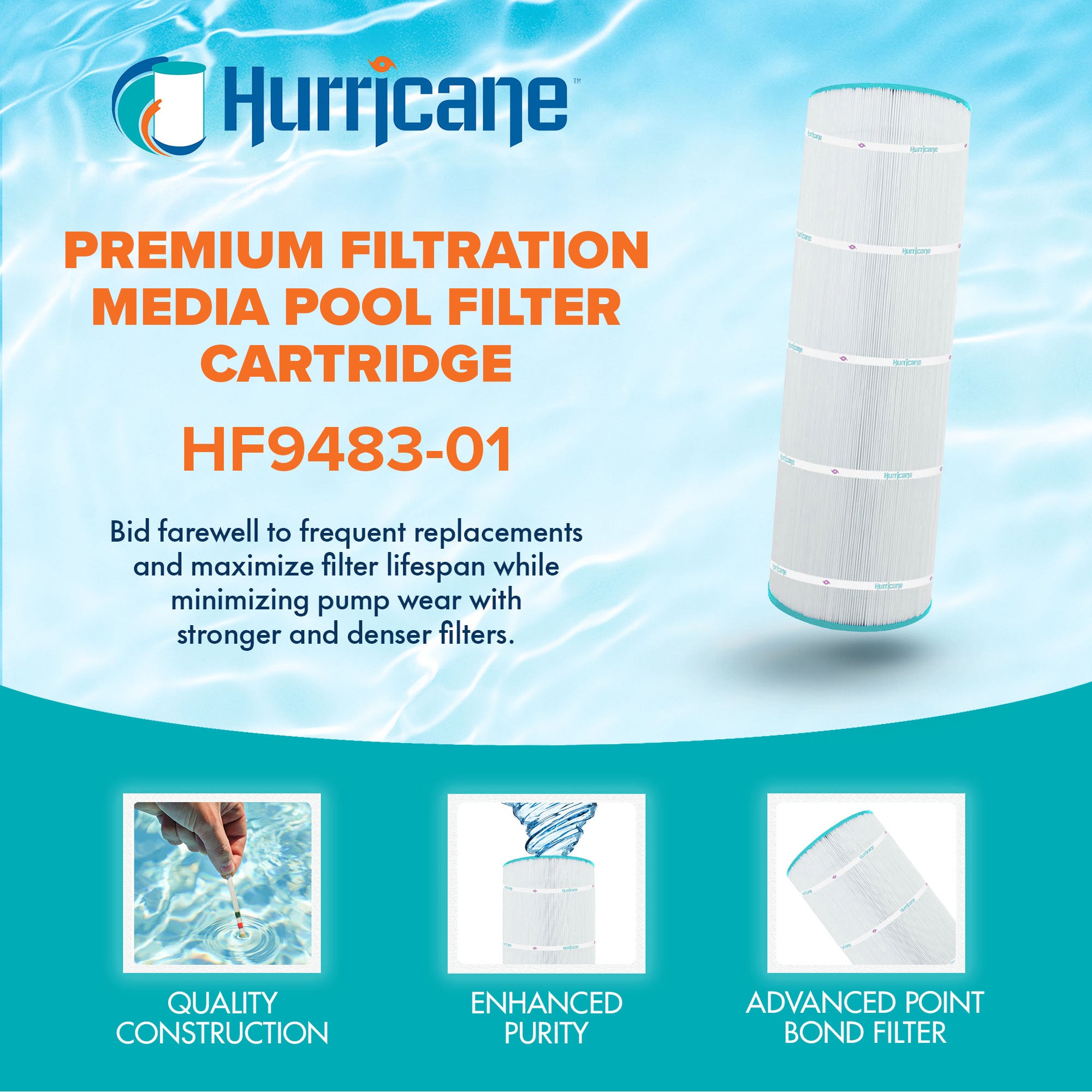 Hurricane Filters Advanced Pool and Spa Cartridge Filter Replacement (Open Box)