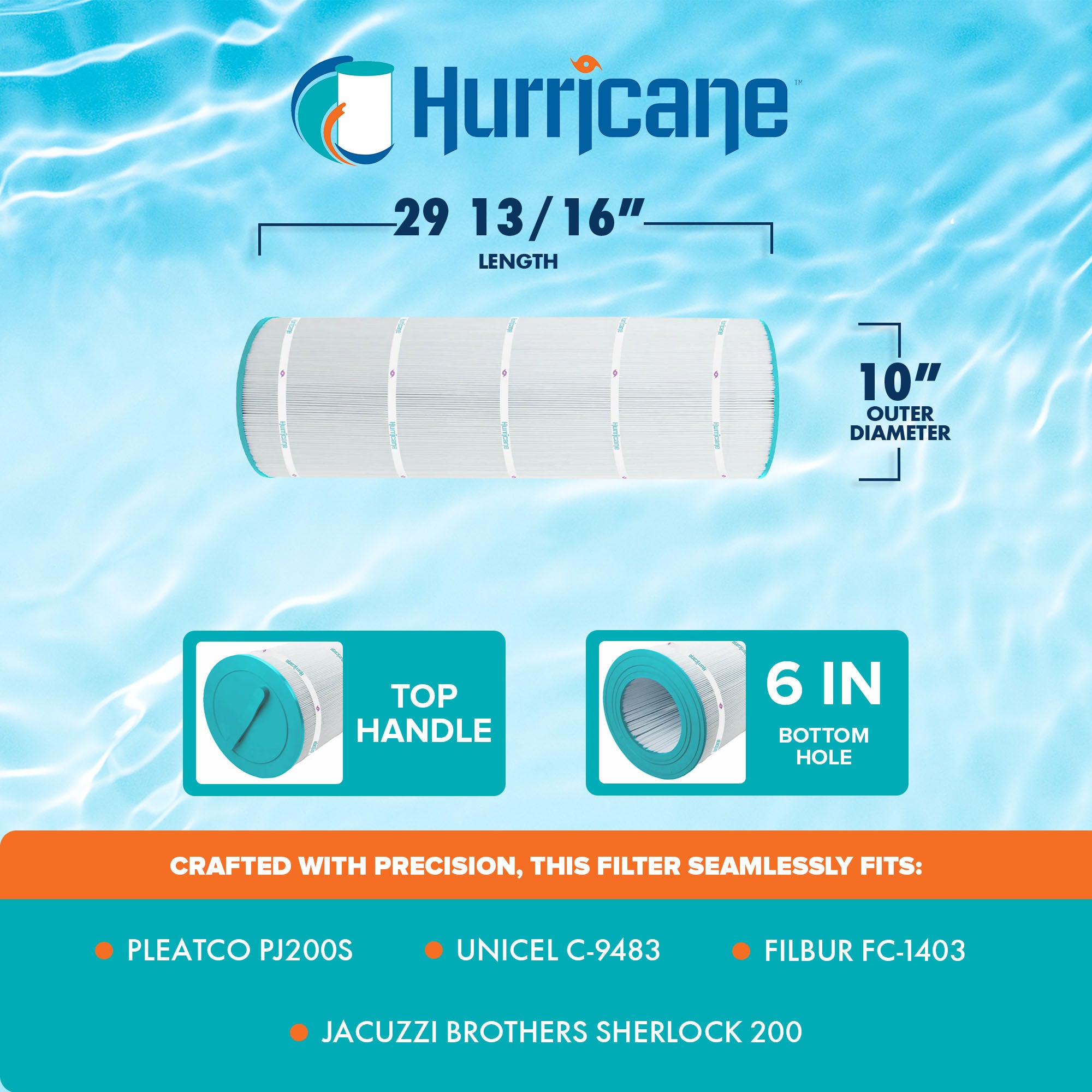 Hurricane Filters Advanced Pool and Spa Cartridge Filter Replacement (Open Box)