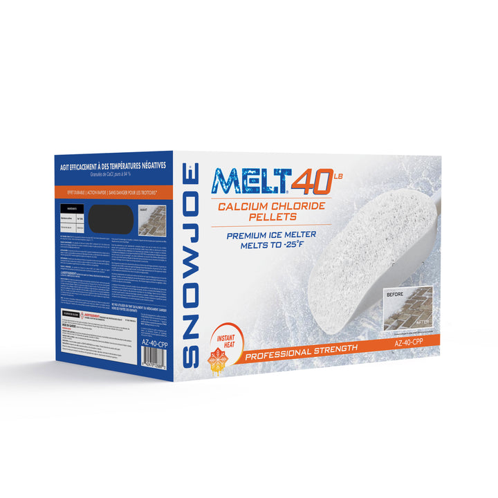 Snow Joe Ice Melt Calcium Chloride Blend, 40 lb (Packaging May Vary), AZ-40-CPP - VMInnovations