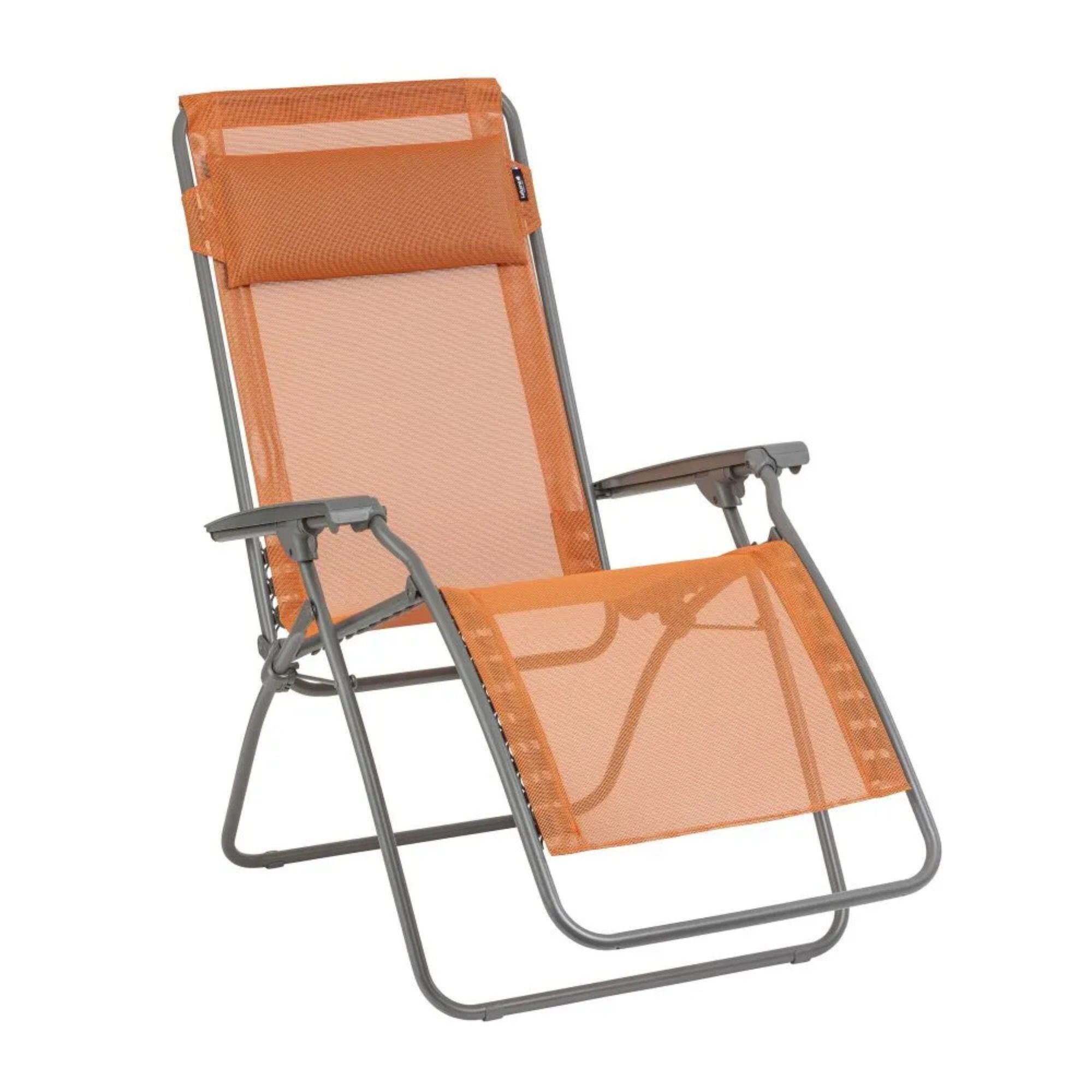Lafuma R Clip Reclining Foldable Zero Gravity Relaxation Patio Chair, Clementine - VMInnovations