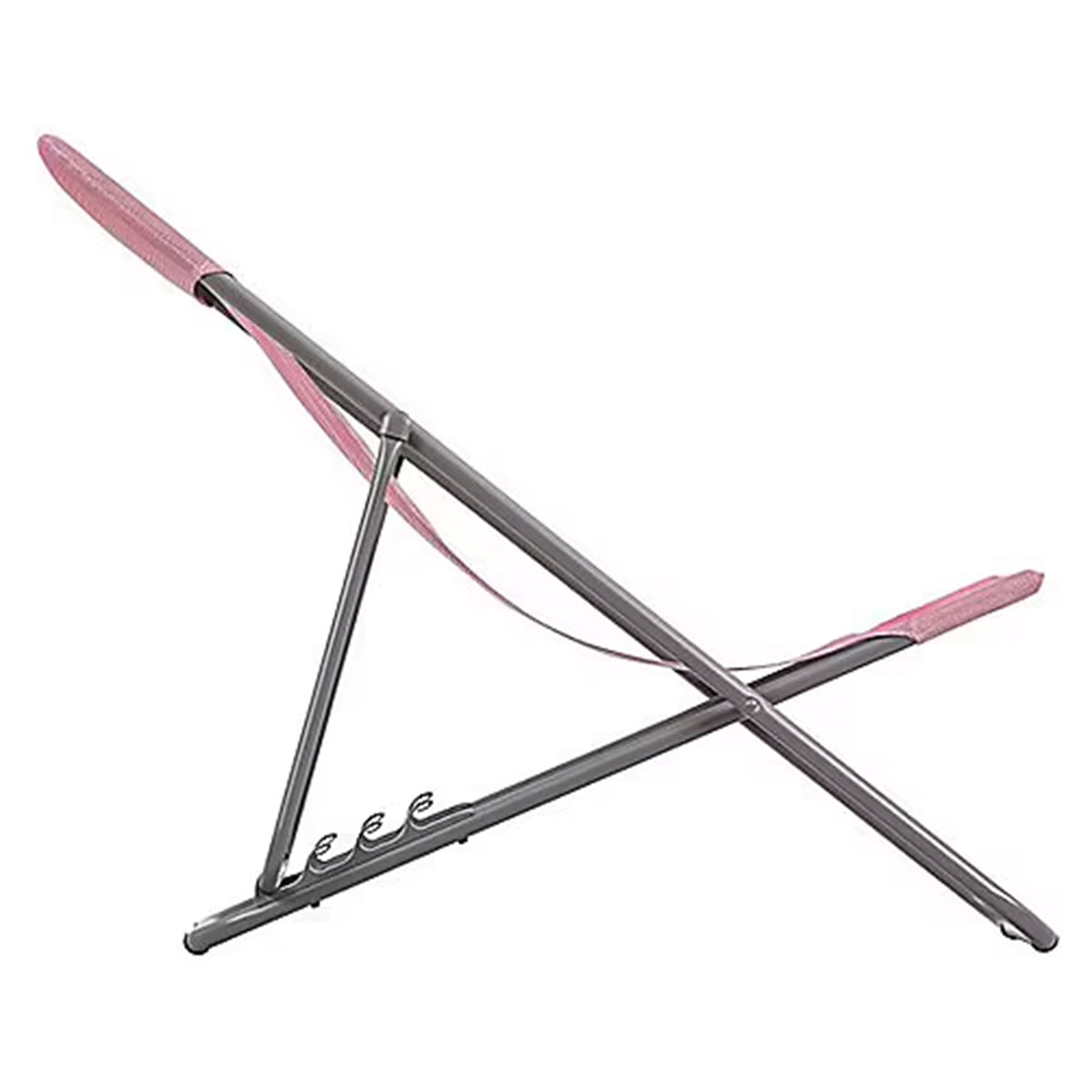 Lafuma Maxi Transat Colorblock Foldable Reclining Sling Deck Chair, Cerisier