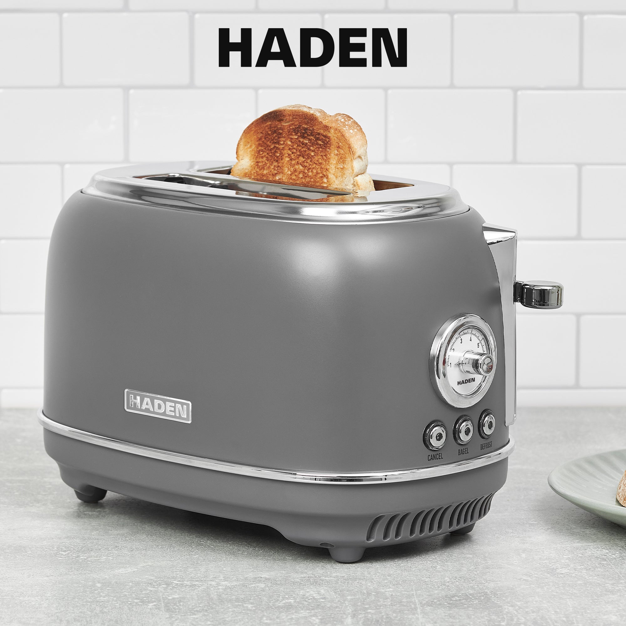 Haden Chelsea Stainless Steel 2 Slice Toaster, Extra Wide Slots (Open Box) - VMInnovations