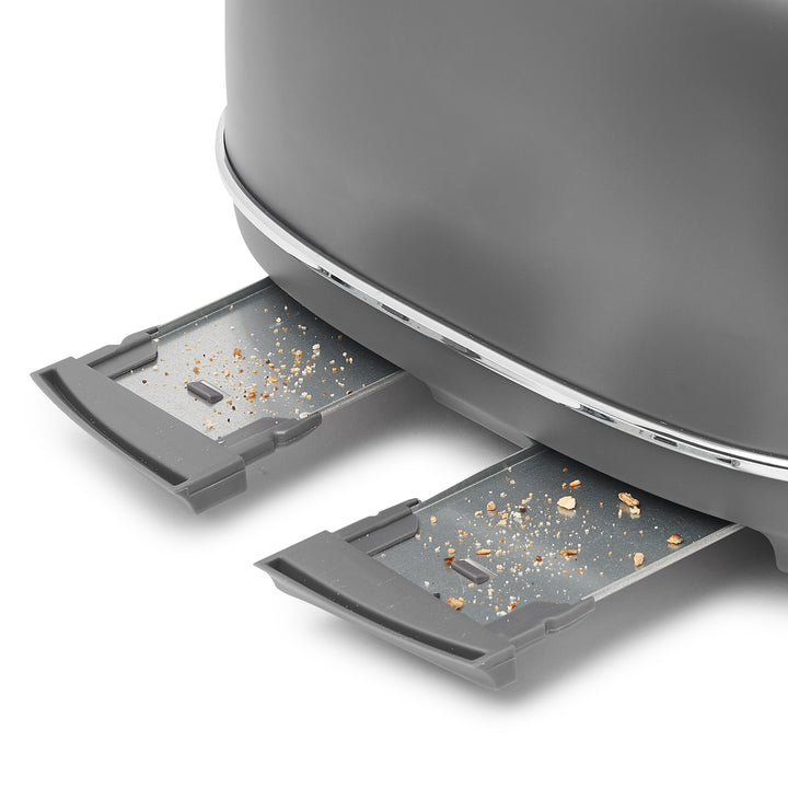 Haden Chelsea Stainless Steel 4 Slice Toaster, Extra Wide Slots, Grey & Chrome - VMInnovations