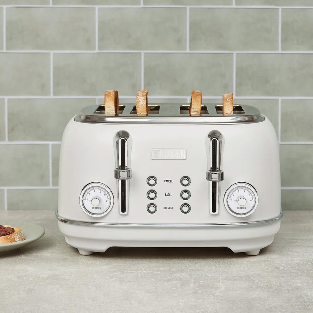 Haden Chelsea Stainless Steel 4 Slice Toaster, Extra Wide Slots (Open Box) - VMInnovations
