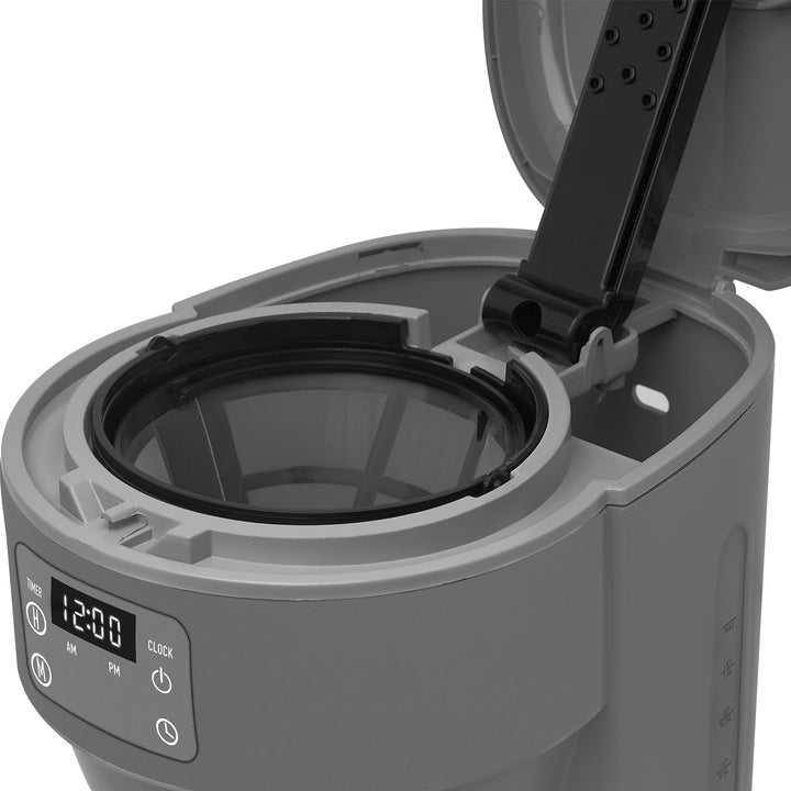 Haden Chelsea 10 Cup Digital Drip Coffee Maker with Glass Carafe, Grey & Chrome - VMInnovations