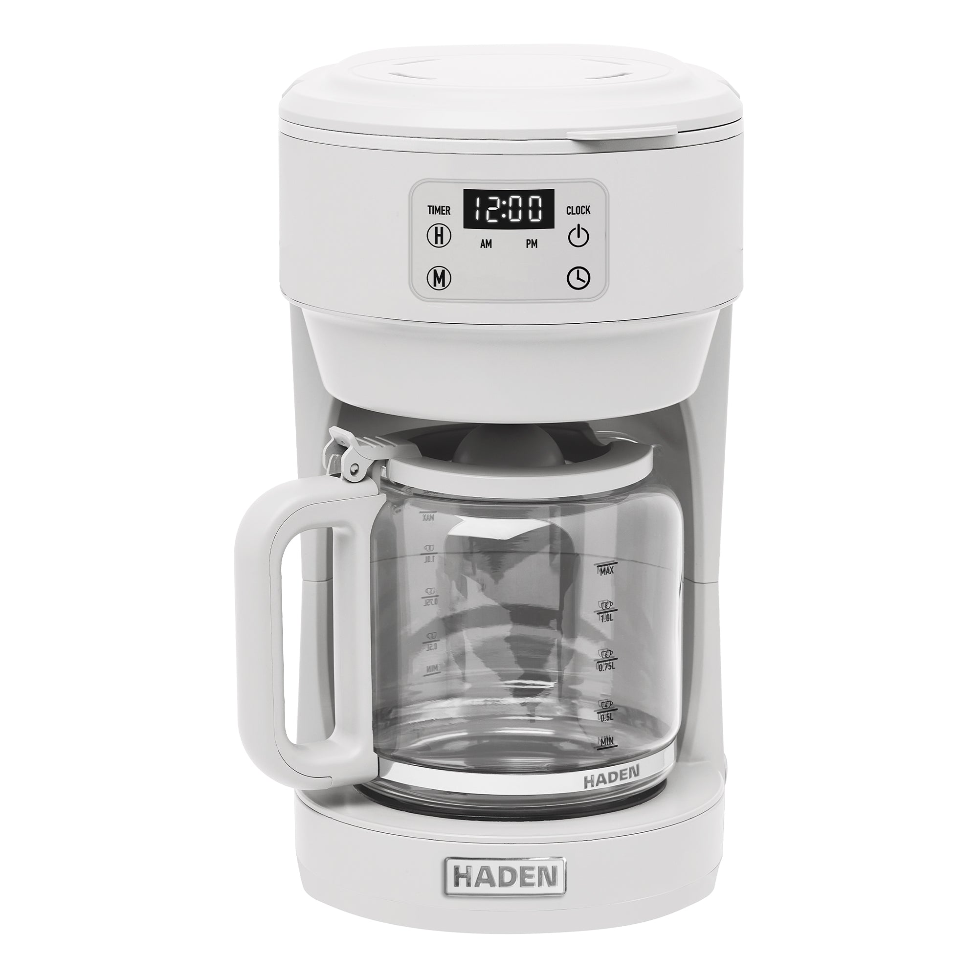 Haden Chelsea 10 Cup Digital Drip Coffee Maker w Glass Carafe, Ivory (Used)