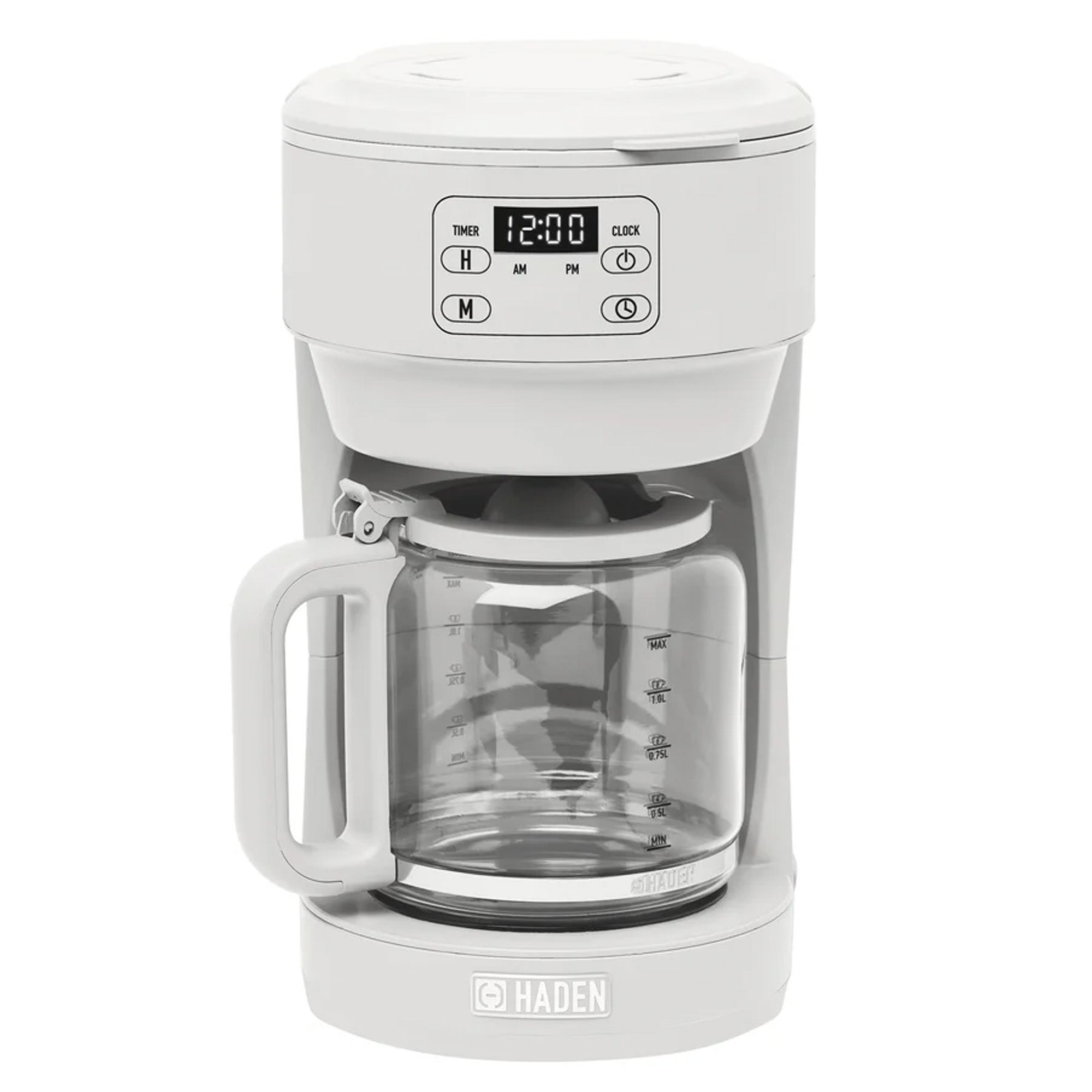 Haden Chelsea 10 Cup Drip Coffee Maker w/Glass Carafe, Ivory & Chrome (Open Box) - VMInnovations