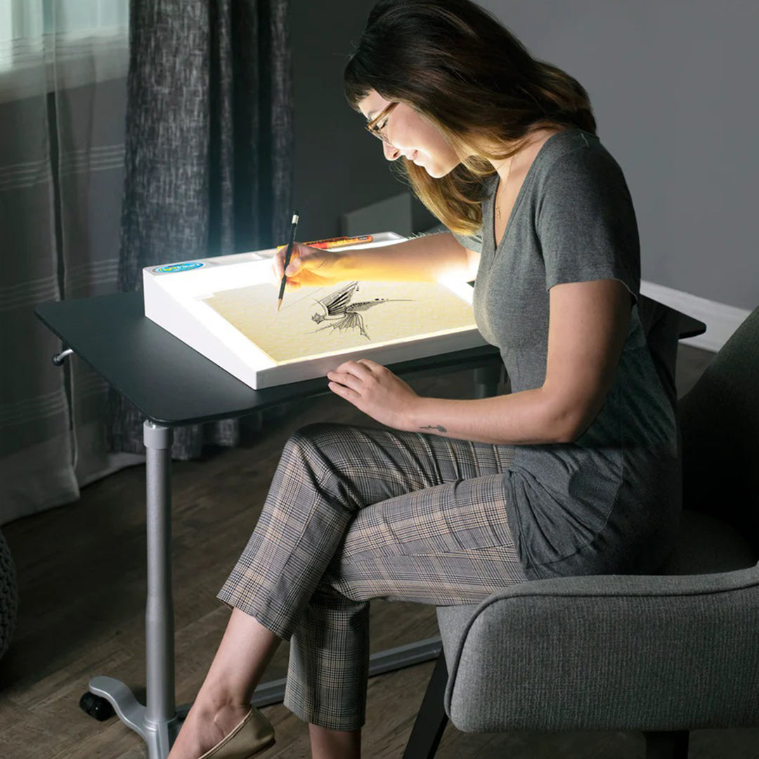 Artograph LightTracer 2 LED Lightbox, 12" x 18" Lighted Drawing Board w/Storage - VMInnovations