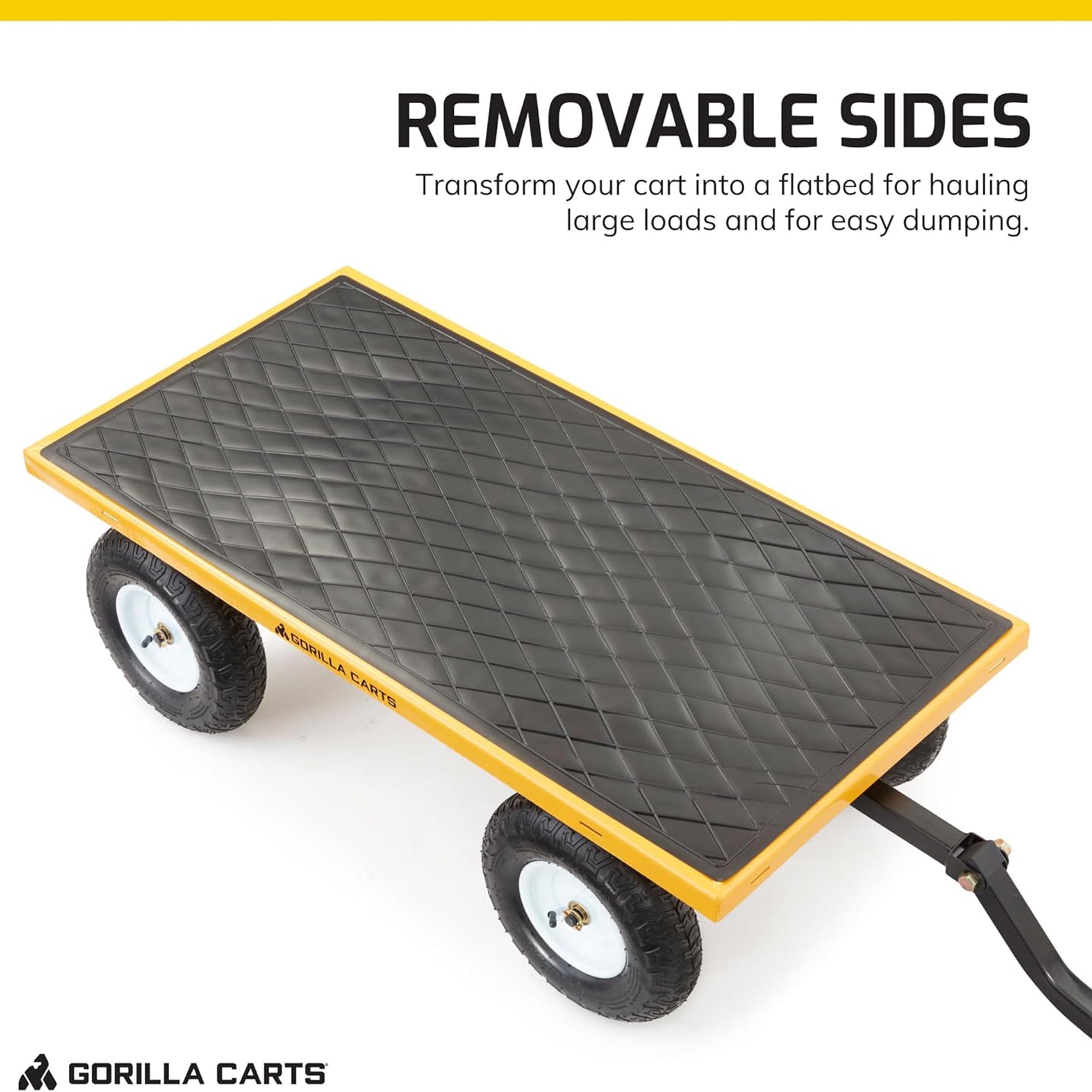 Gorilla Carts Heavy Duty Utility Cart, 1200 lb Outdoor Garden Wagon (Open Box)