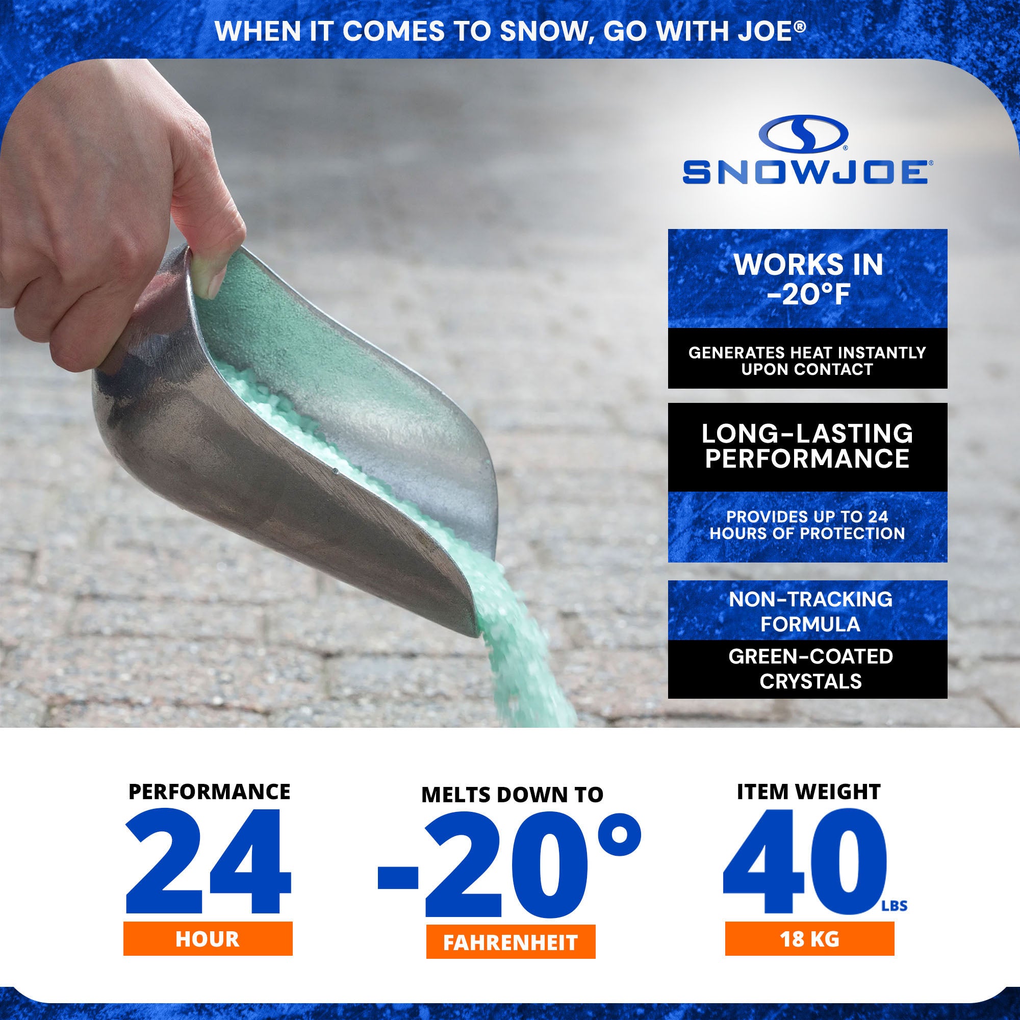 Snow Joe Eco Clean Ice Melter Blend, Safe for Concrete & Plants, 40lb - VMInnovations