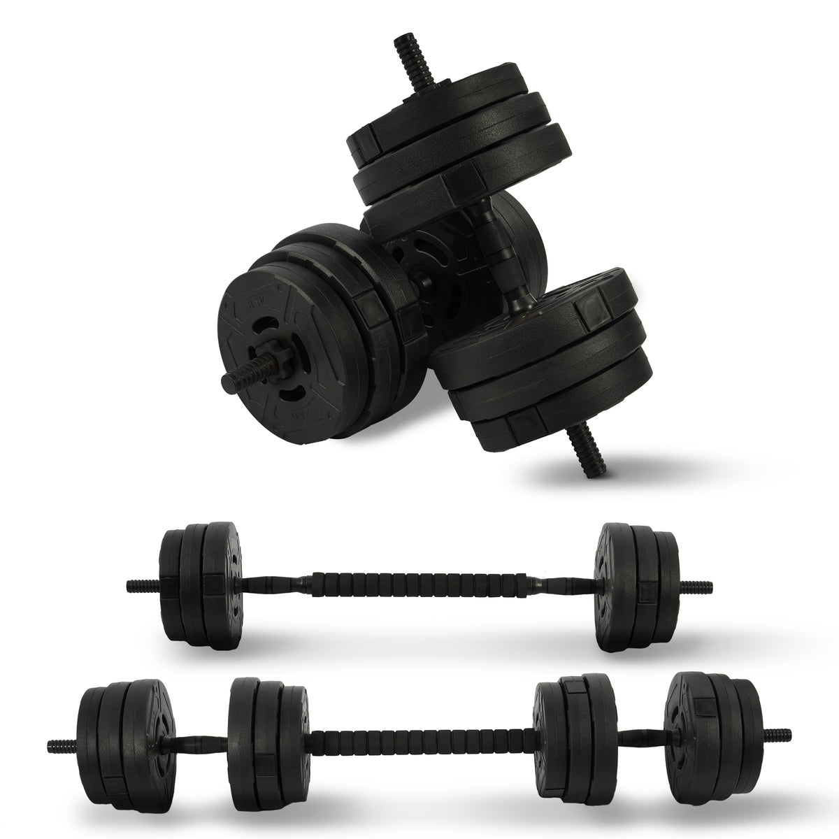 Fitvids 2 in 1 Adjustable Dumbbell Set, 60lbs Free Weights Set with Connector - VMInnovations