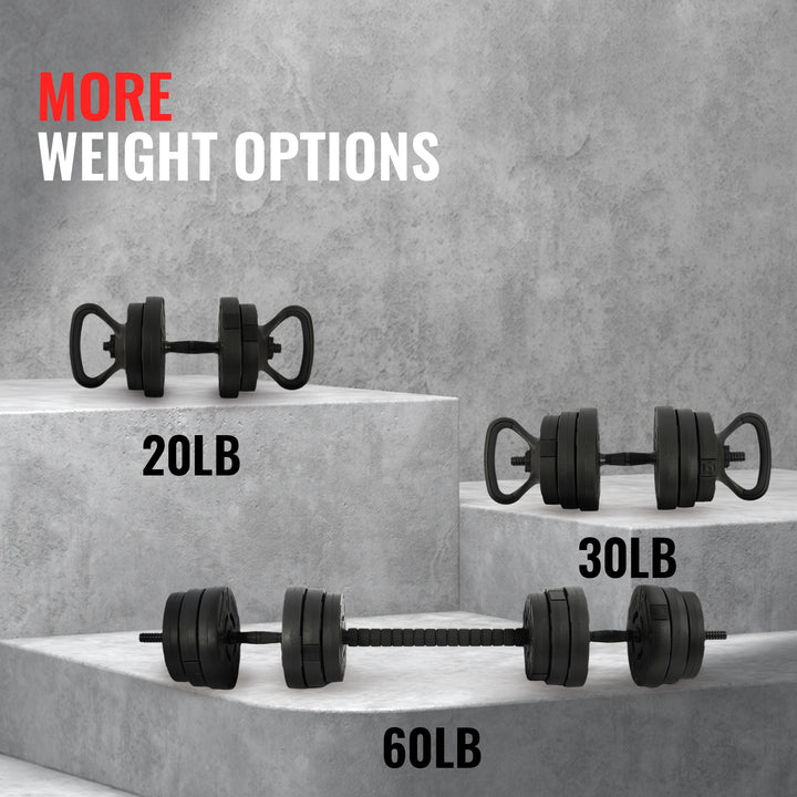 Fitvids 2 in 1 Adjustable Dumbbell Set, 60lbs Free Weights Set with Connector