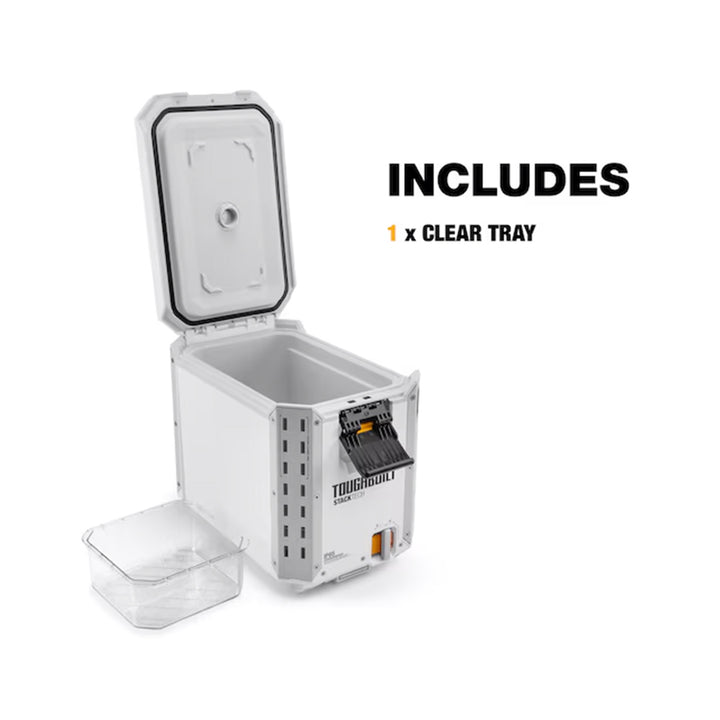 ToughBuilt StackTech Compact Cooler, Stackable 16 Qt Hard Shell Ice Chest, White - VMInnovations