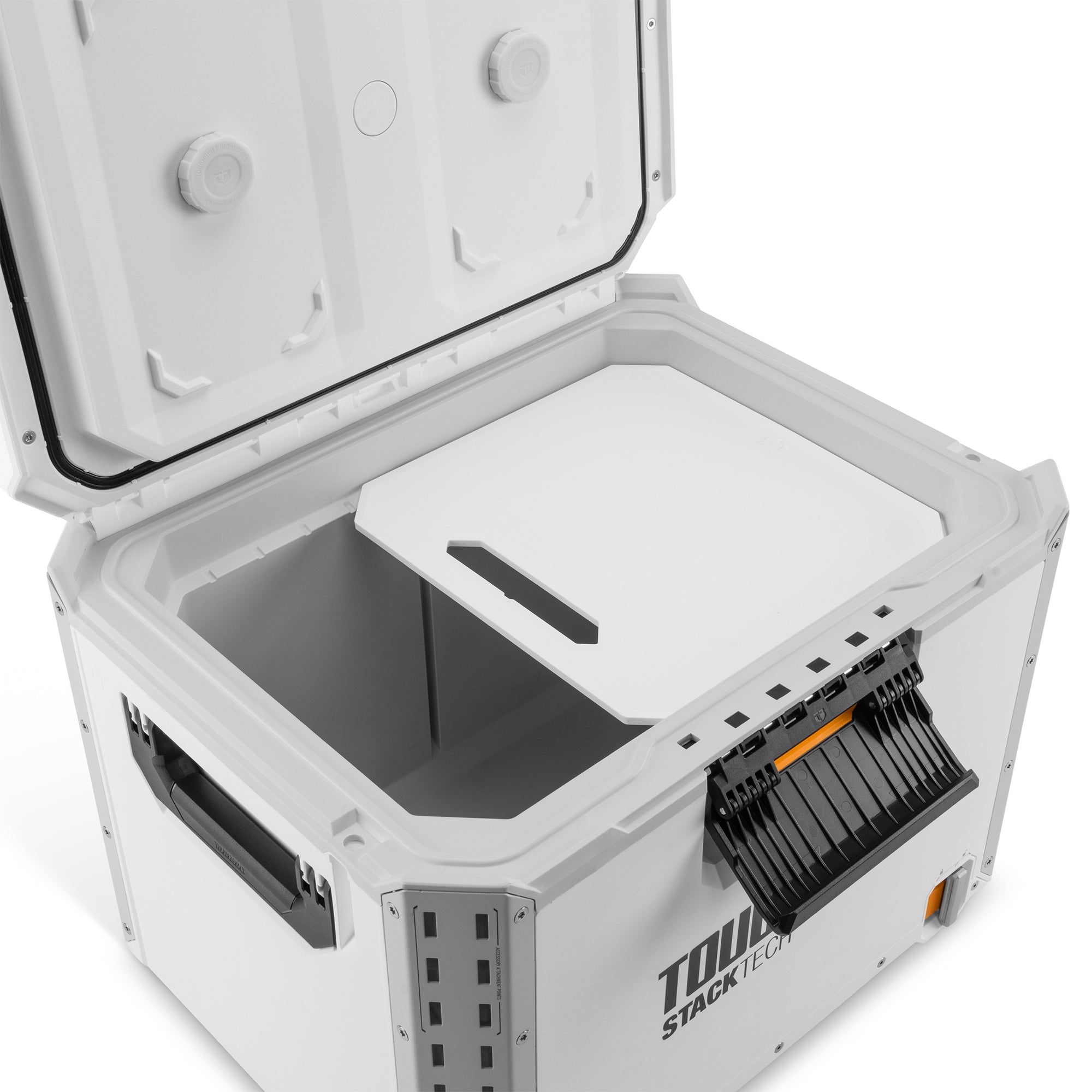 ToughBuilt StackTech XL Cooler, Stackable 38 Quart Hard Shell Ice Chest, White - VMInnovations