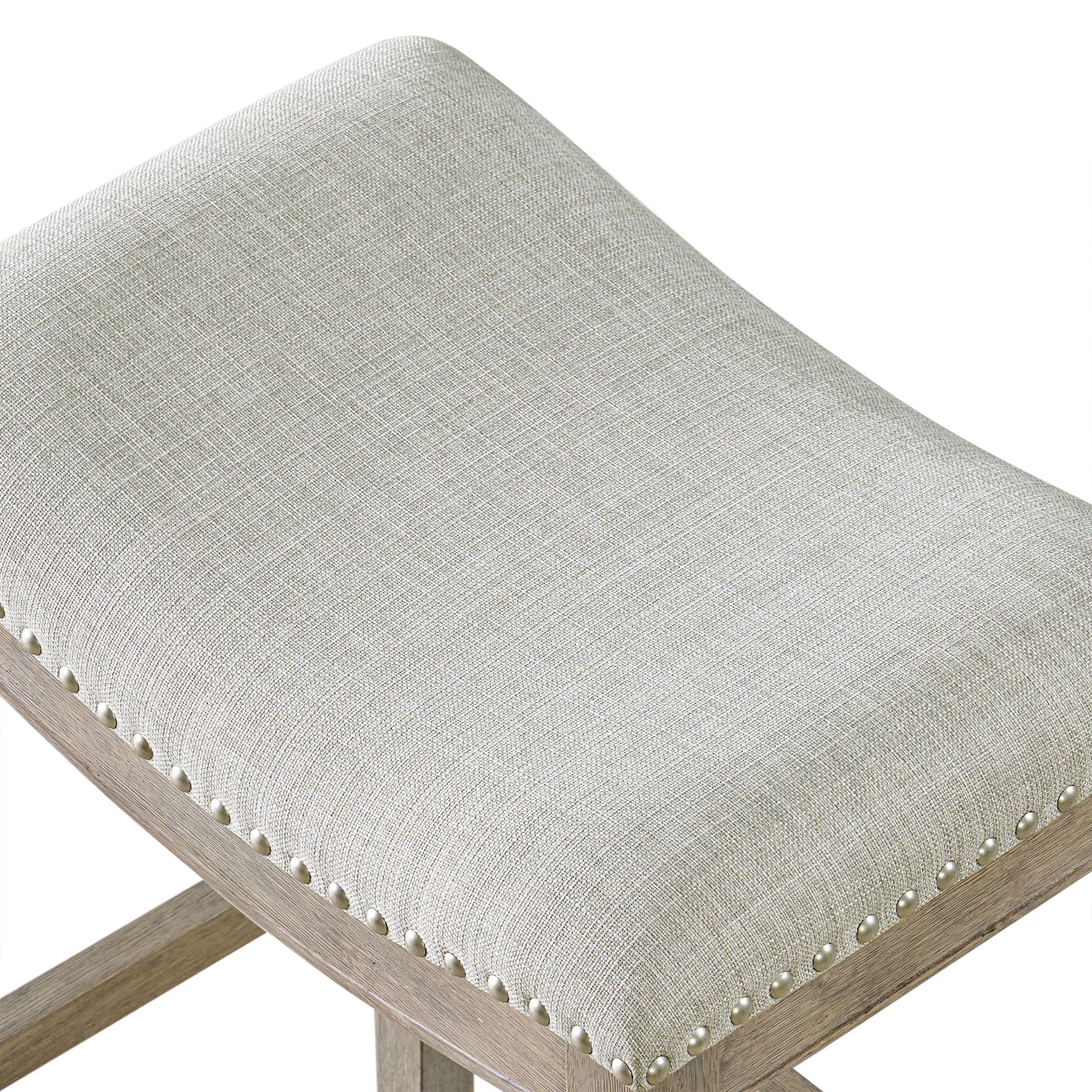 ROME + OAK Parker Backless Saddle Kitchen Counter Stool, Oak, Grey (For Parts)