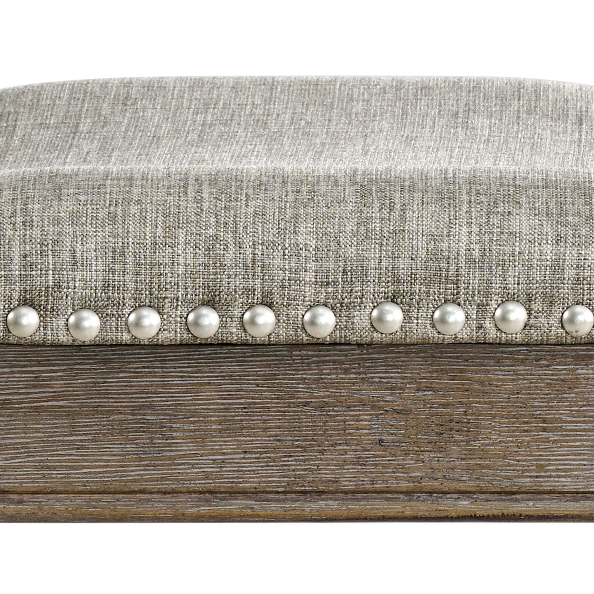 ROME + OAK Backless Saddle Counter Stool, Walnut, Grey Upholstery (For Parts)