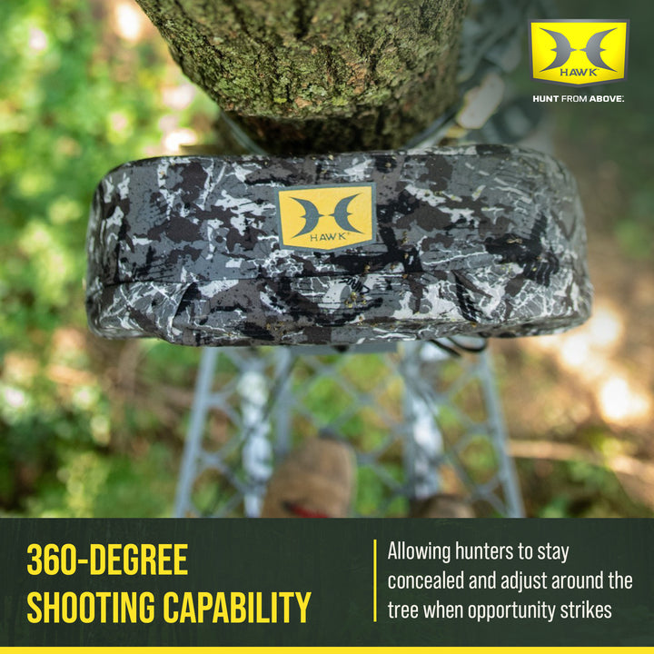 Hawk Helium Ultra Lite Hang-On Stand, Memory Foam Seat Hunting Gear, 27.25x20.5" - VMInnovations