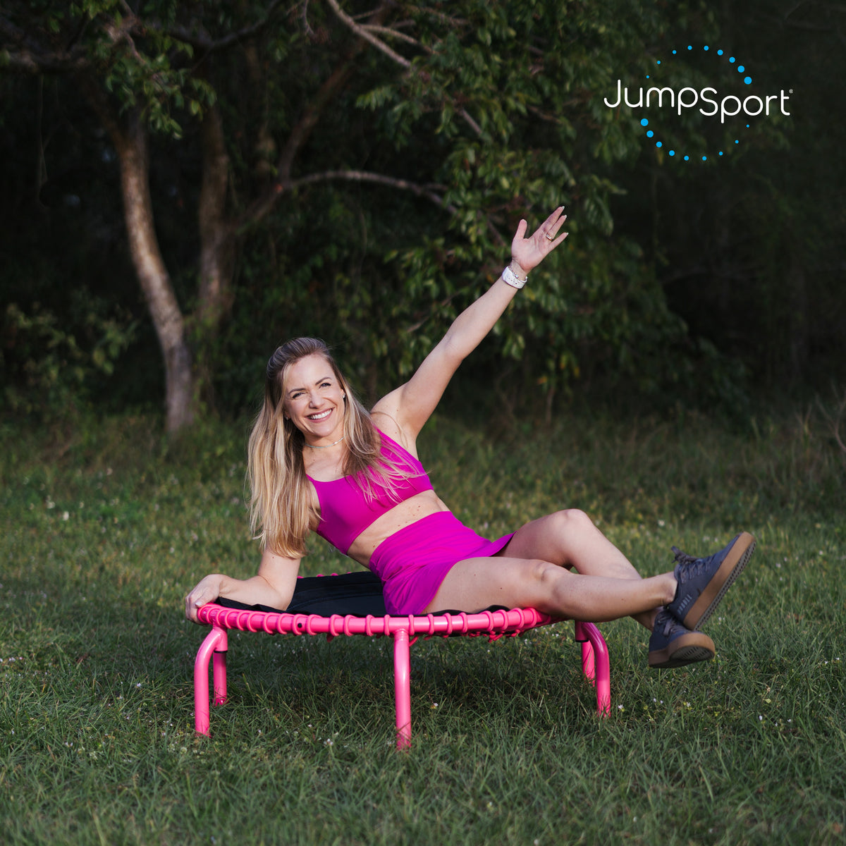 JumpSport 350 PRO Trampoline, Cardio Workout Equipment, 39", Blossom (Open Box) - VMInnovations