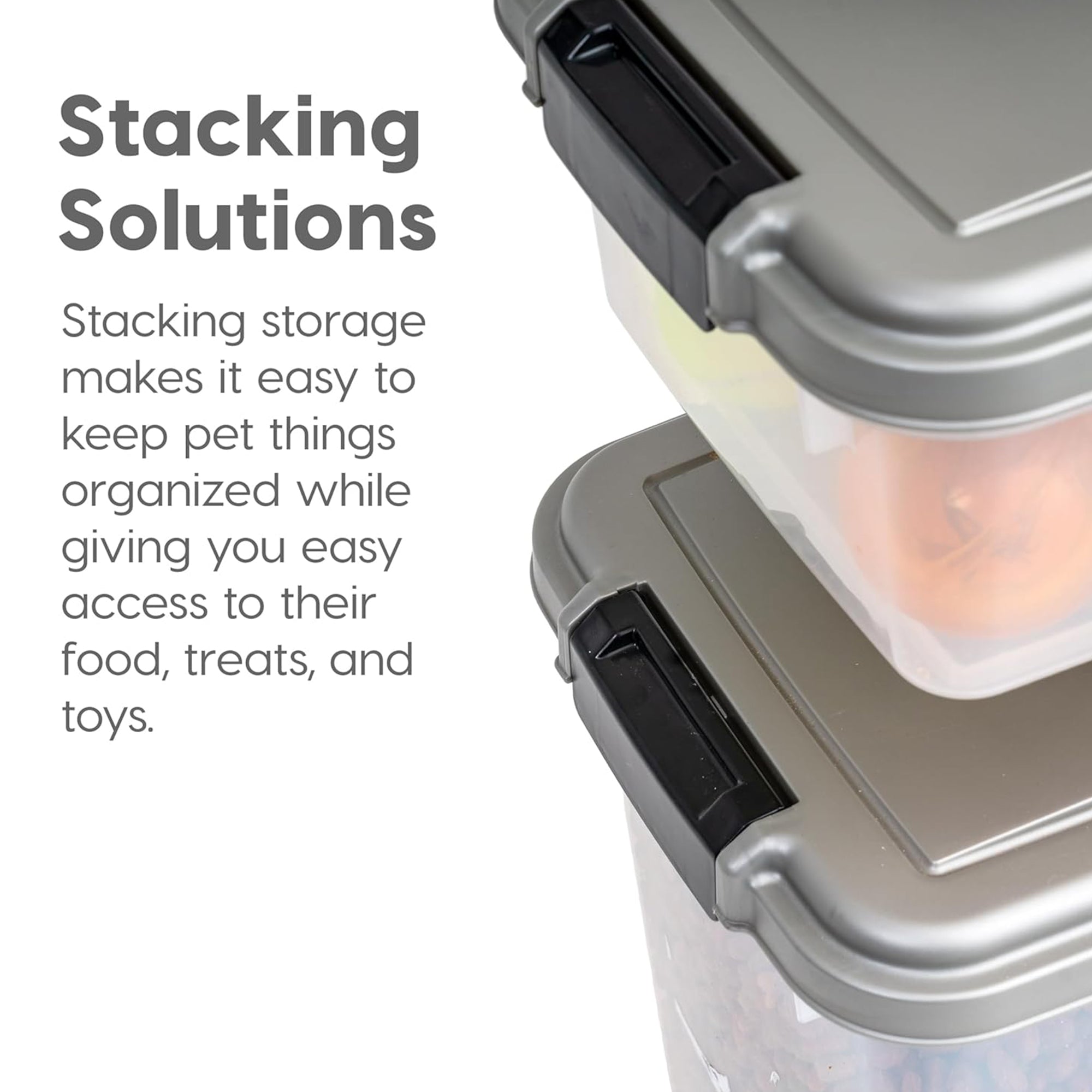 IRIS USA Pet Food Stackable Storage Container, 30 lbs & 11 lbs Combo (Open Box) - VMInnovations