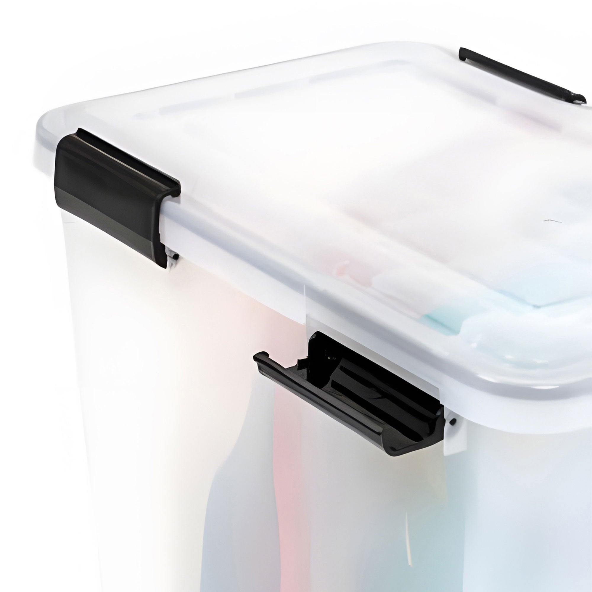 IRIS USA 63 Qt Storage Plastic Gasket Box w/Tight Latching Lids, 2pk (Open Box)
