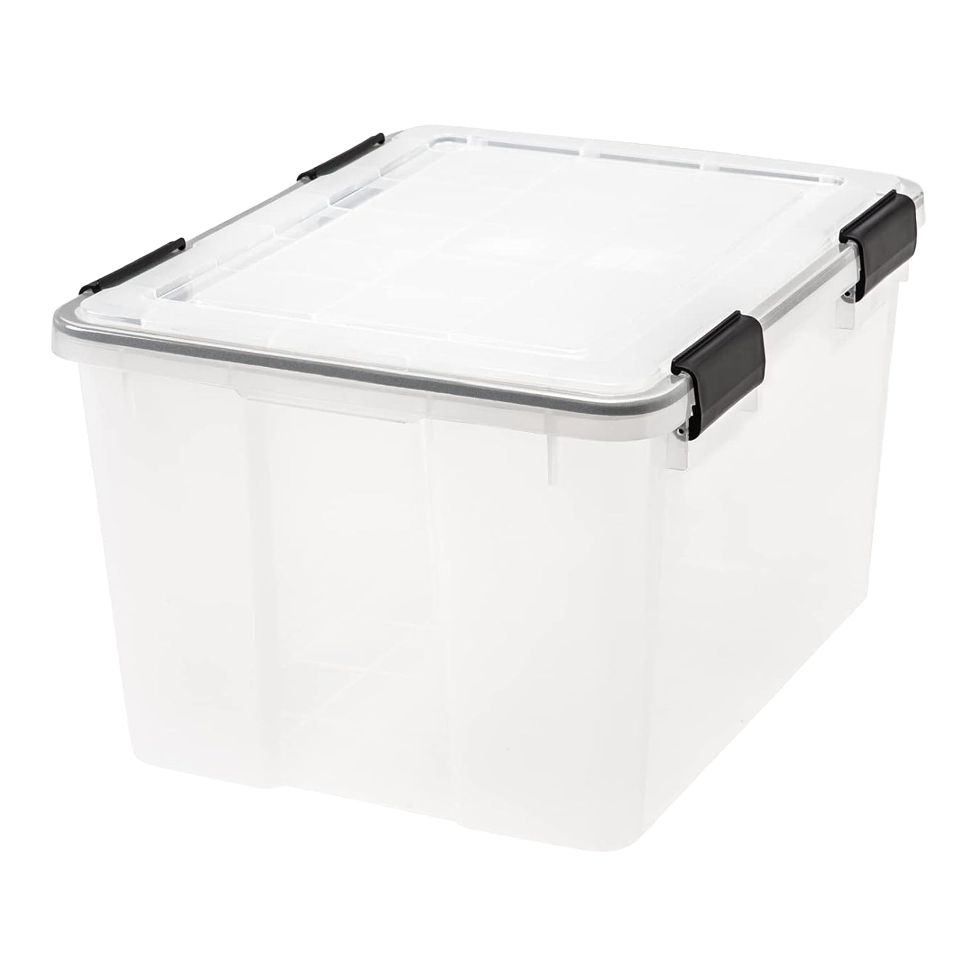 IRIS USA 4 Pack Storage Bins Plastic Gasket Box with Tight Latching Lids, 47 Qt