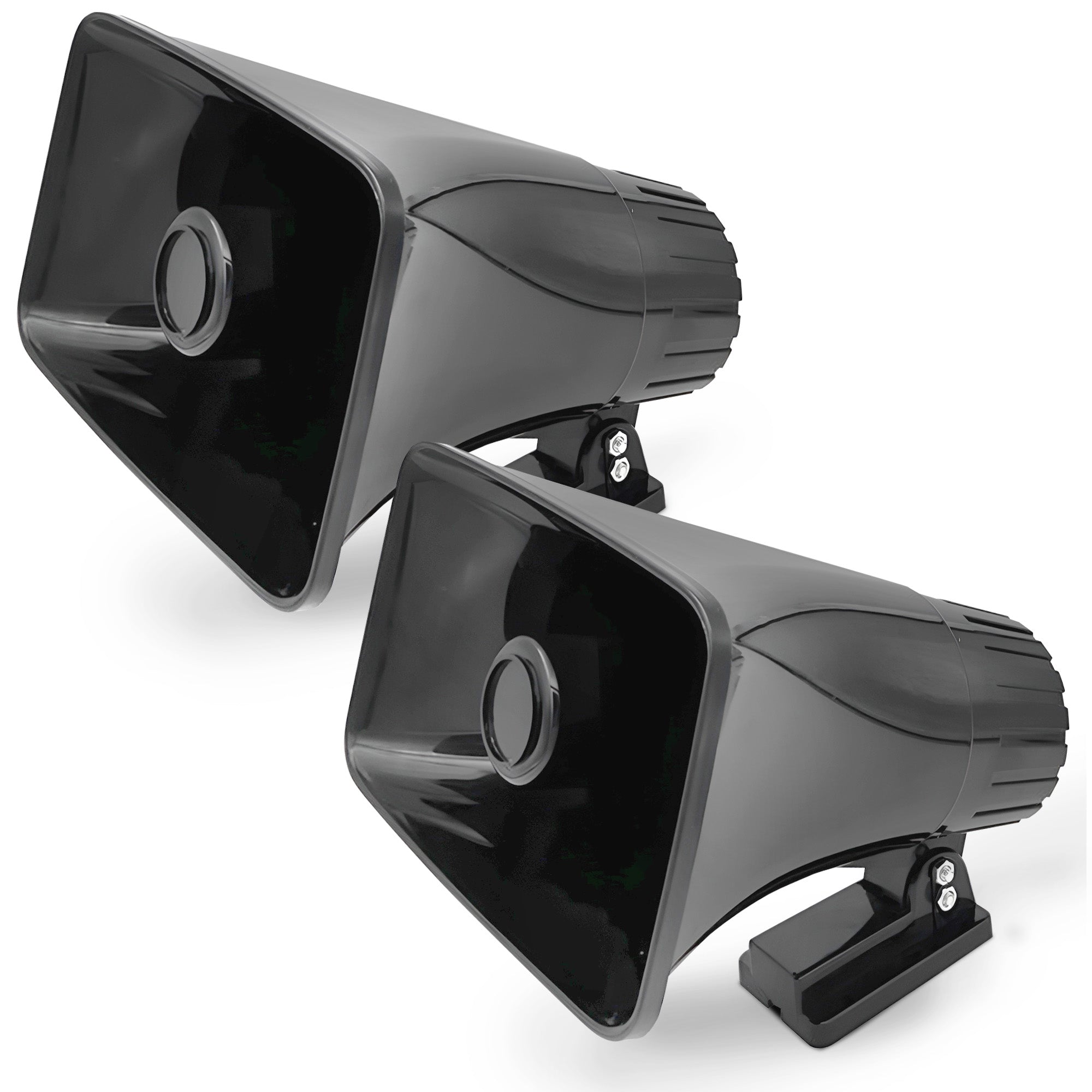 Pyle 6" PA Horn Speaker for Indoor/Outdoor Use, 50W Peak Power, Black, 2 Pack - VMInnovations