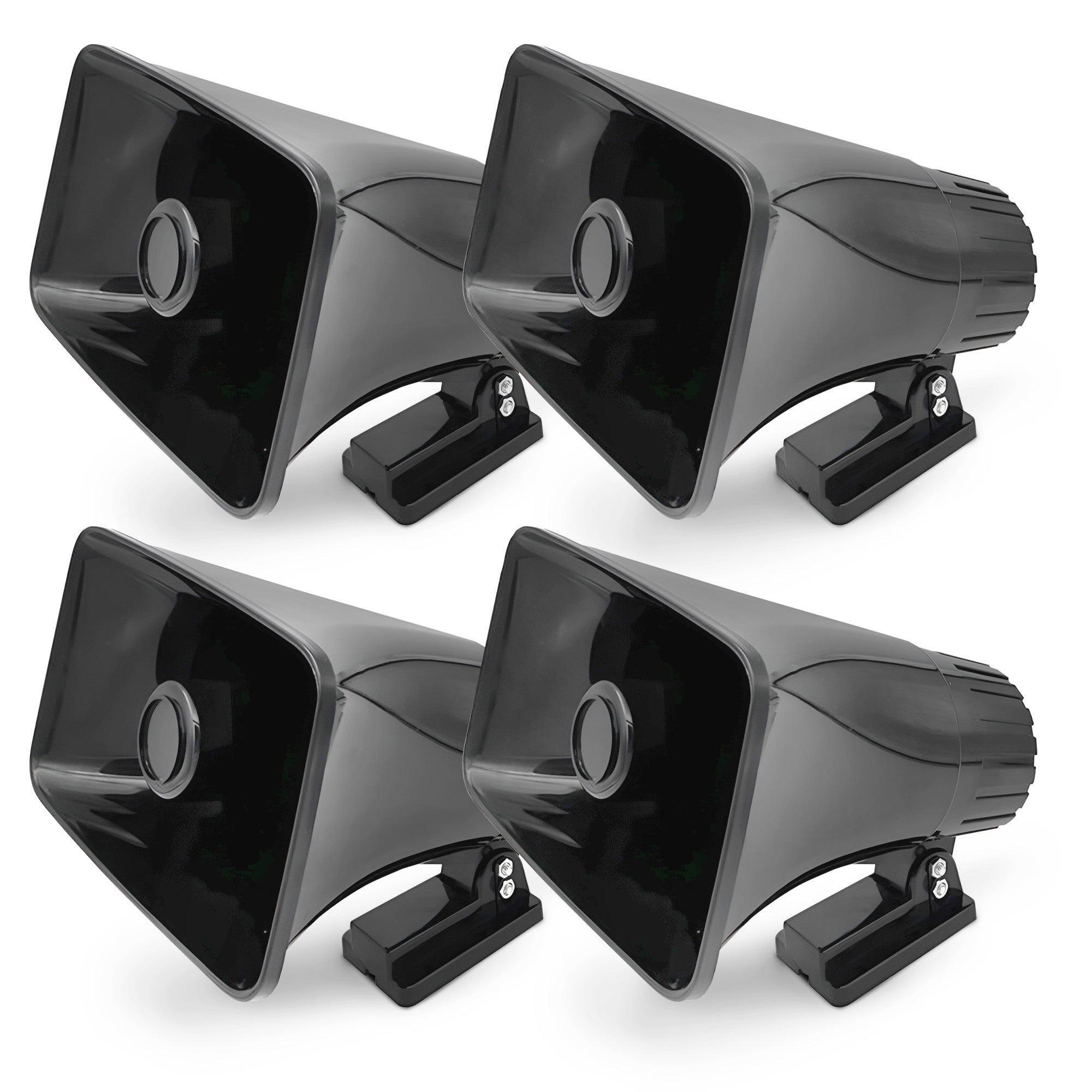 Pyle 6" PA Horn Speaker for Indoor/Outdoor Use, 50W Peak Power, Black, 4 Pack - VMInnovations